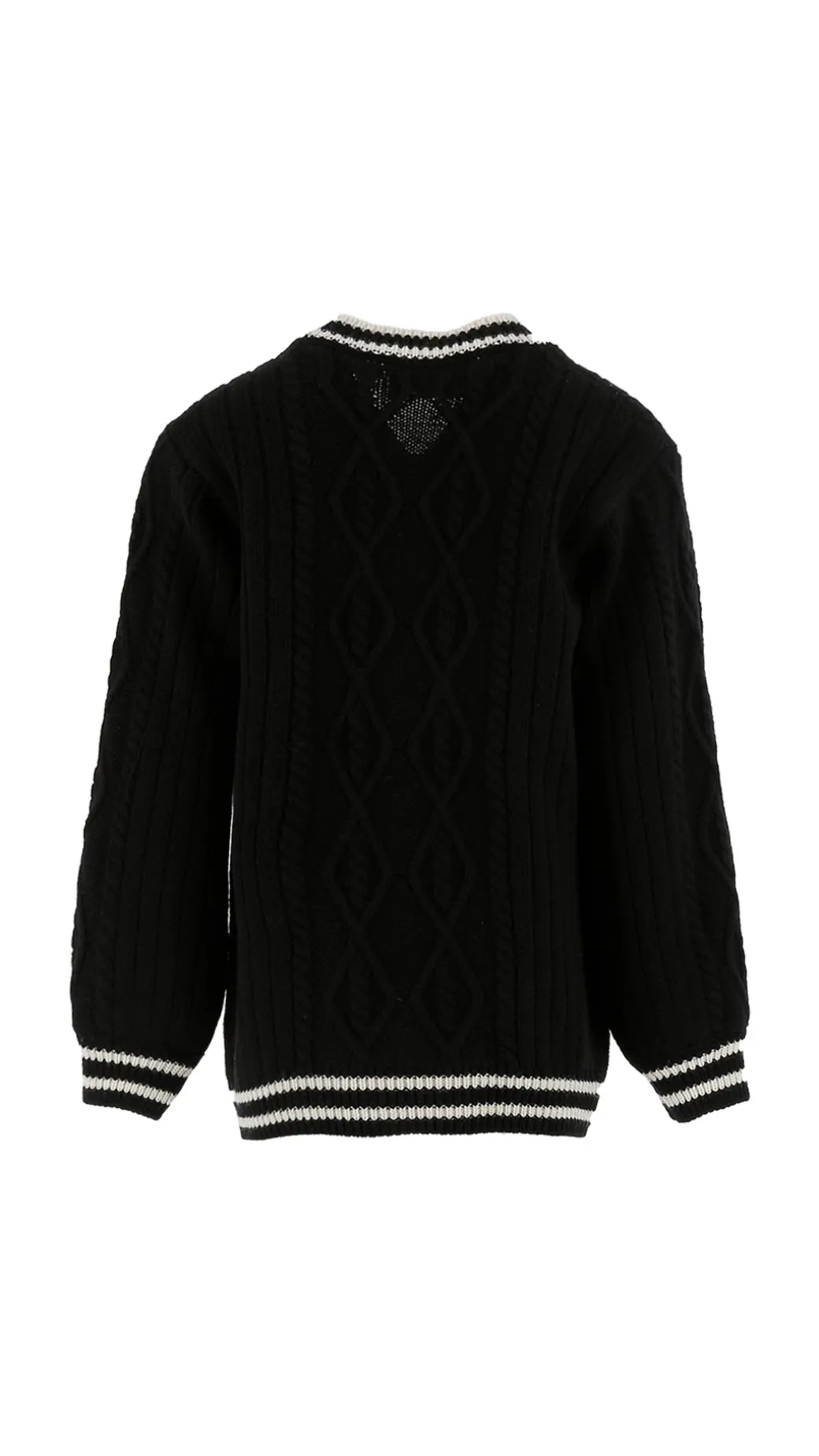 Elisabetta Franchi Bambina Cardigan In Lana Merinos con Ricamo Logo