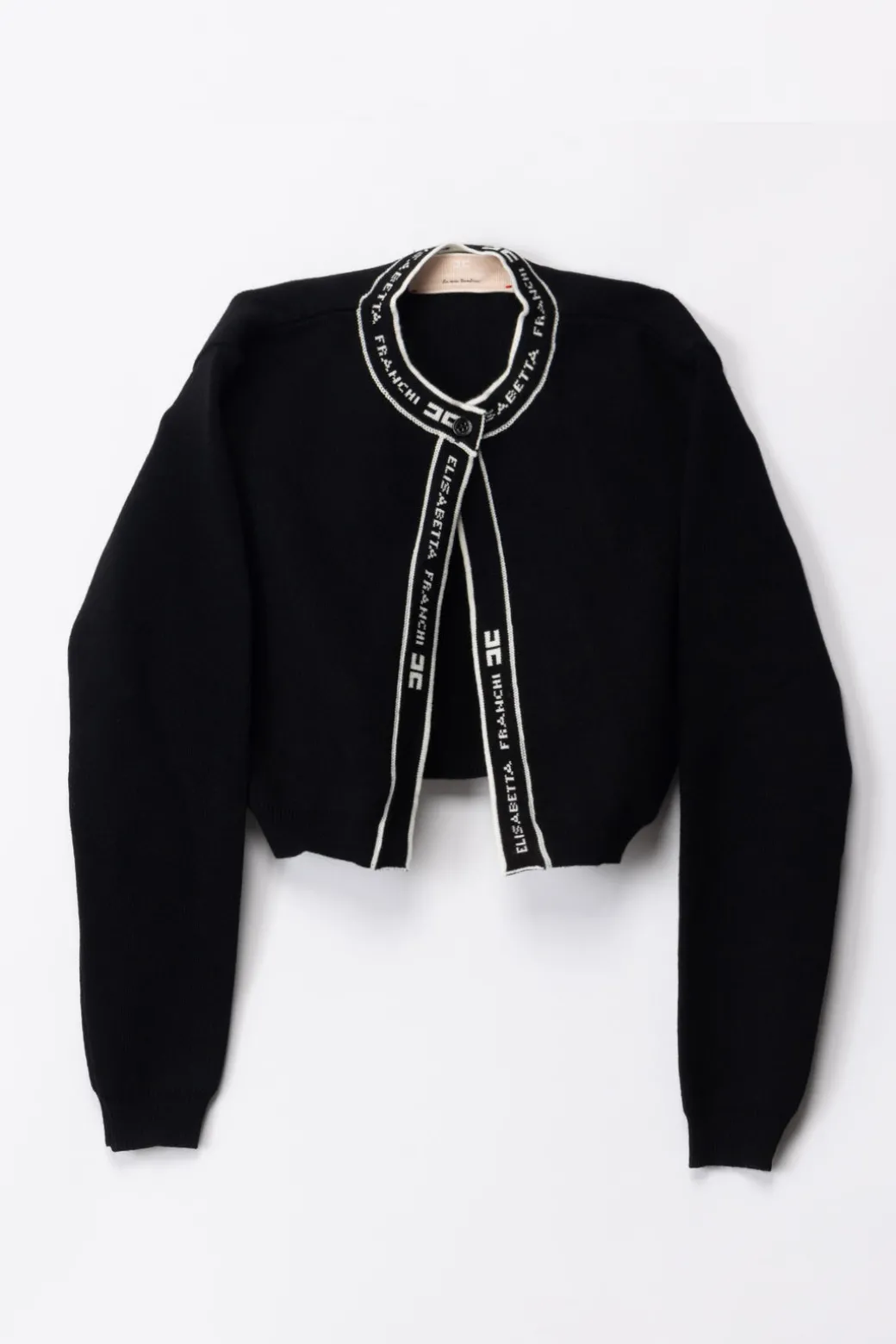 Elisabetta Franchi Bambina Cardigan Tricot con Bande Logate