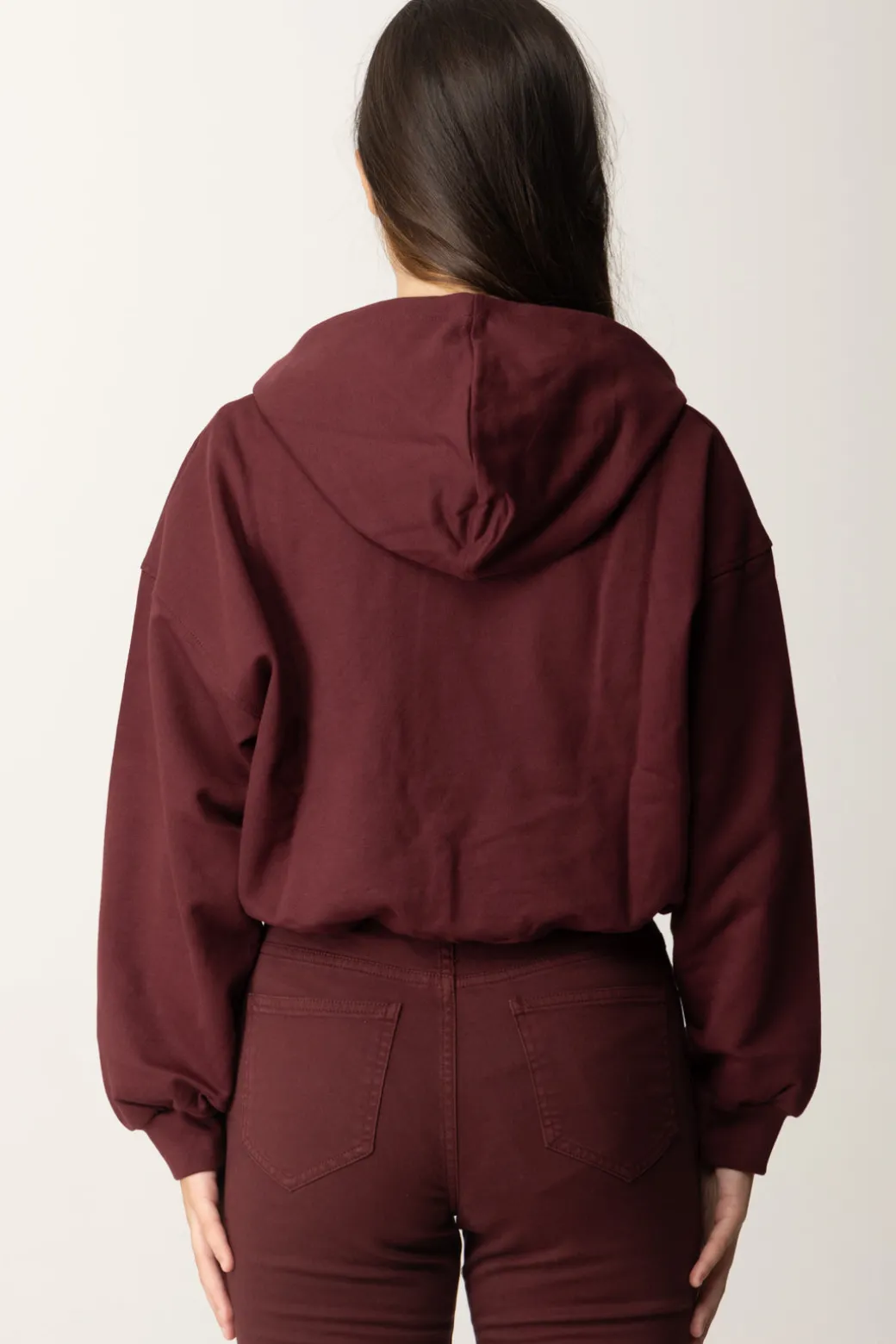 Elisabetta Franchi Bambina Felpa Crop con Ricamo Logo