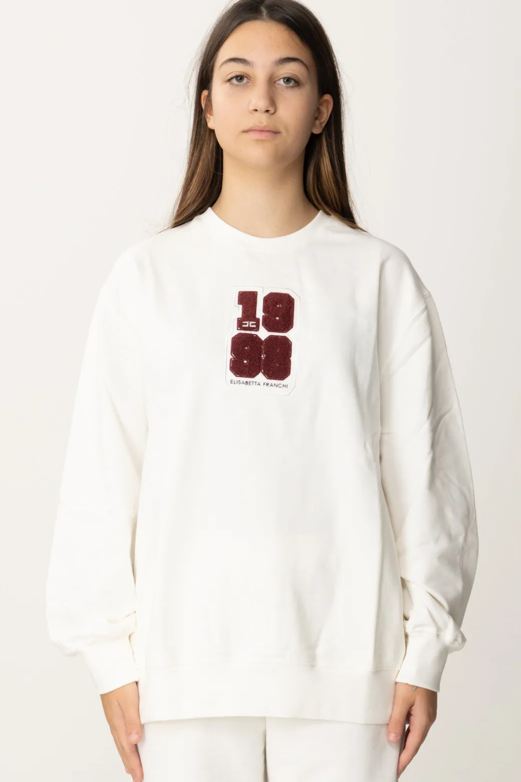 Elisabetta Franchi Bambina Felpa Over con Patch 1998
