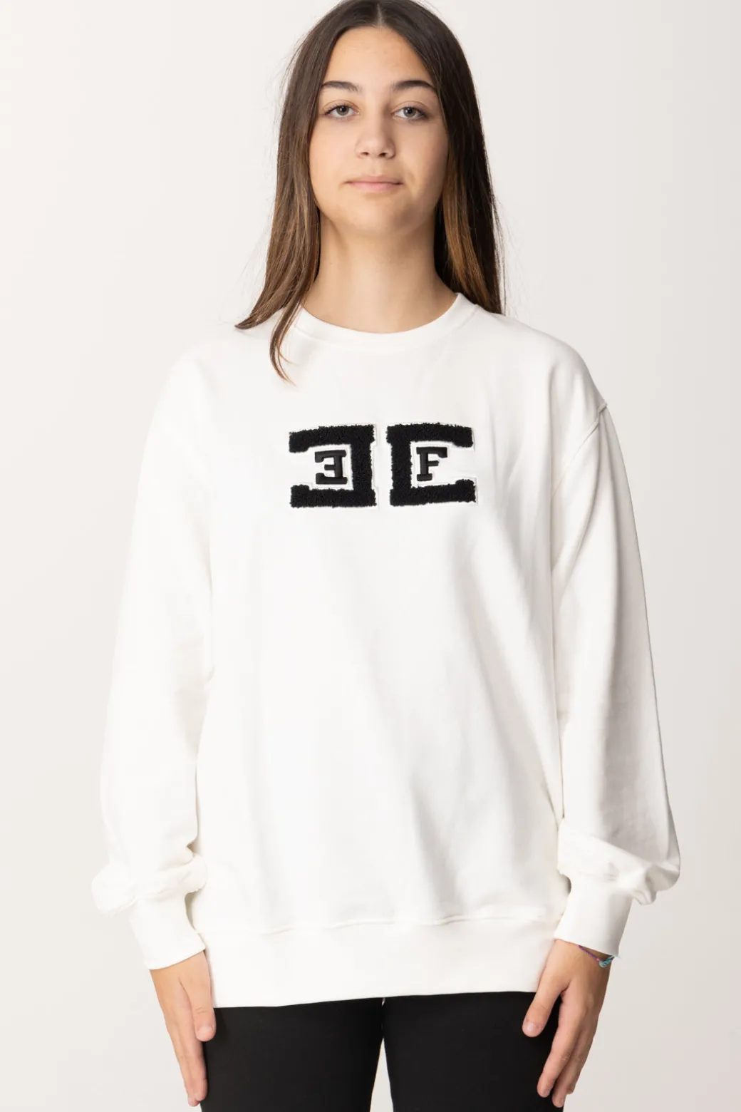 Elisabetta Franchi Bambina Felpa Over con Ricamo Logo