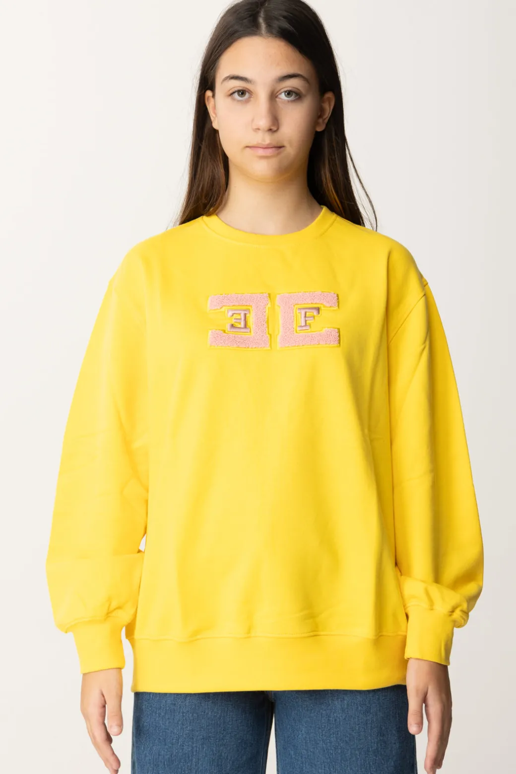 Elisabetta Franchi Bambina Felpa Over con Ricamo Logo