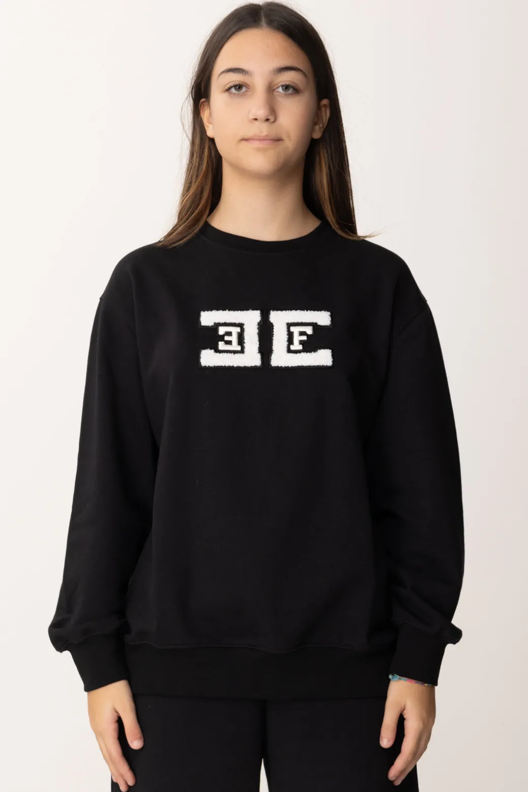 Elisabetta Franchi Bambina Felpa Over con Ricamo Logo