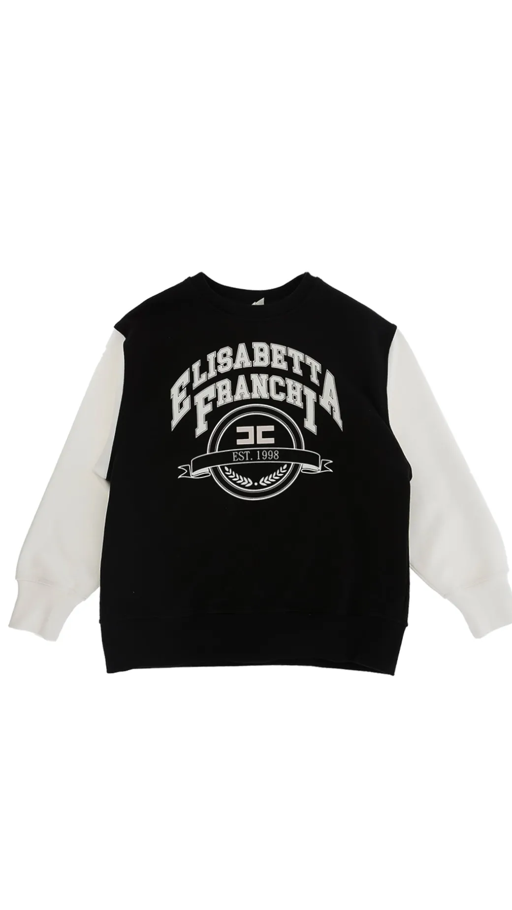 Elisabetta Franchi Bambina Felpa Oversize con Stampa Logo In Stile College