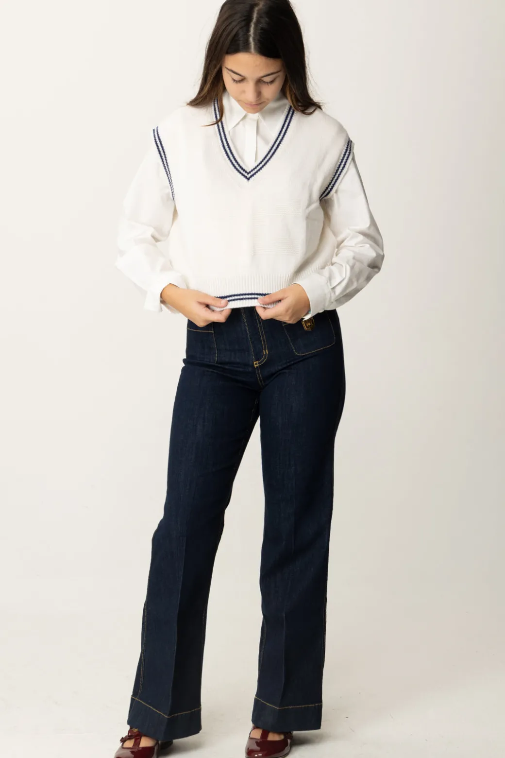Elisabetta Franchi Bambina Gilet Corto In Lana