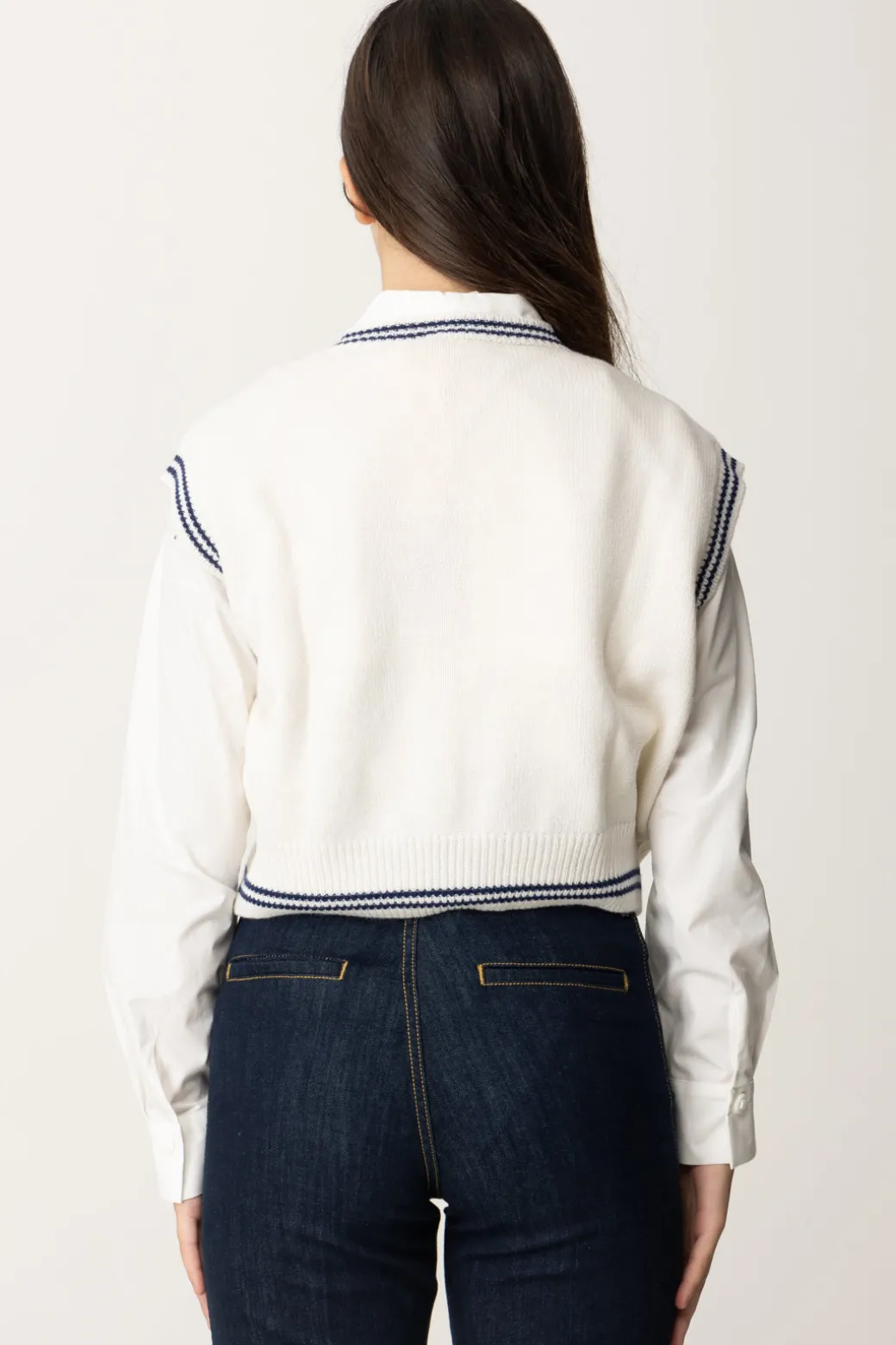 Elisabetta Franchi Bambina Gilet Corto In Lana