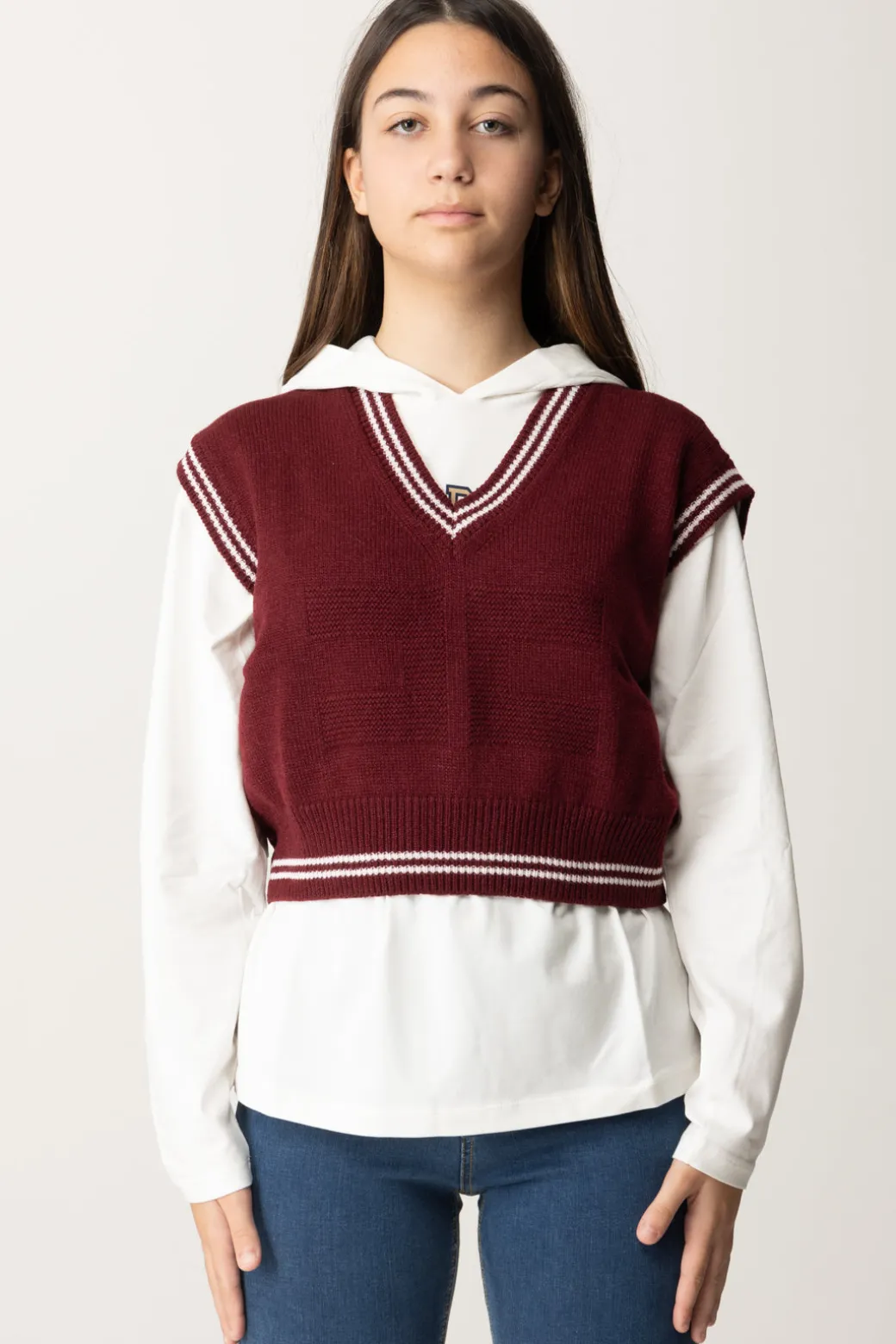 Elisabetta Franchi Bambina Gilet Corto In Lana