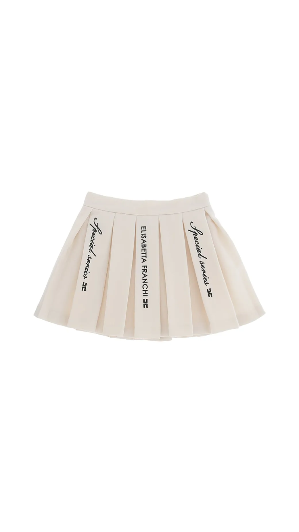 Elisabetta Franchi Bambina Gonna a Pieghe con Ricamo Special Series