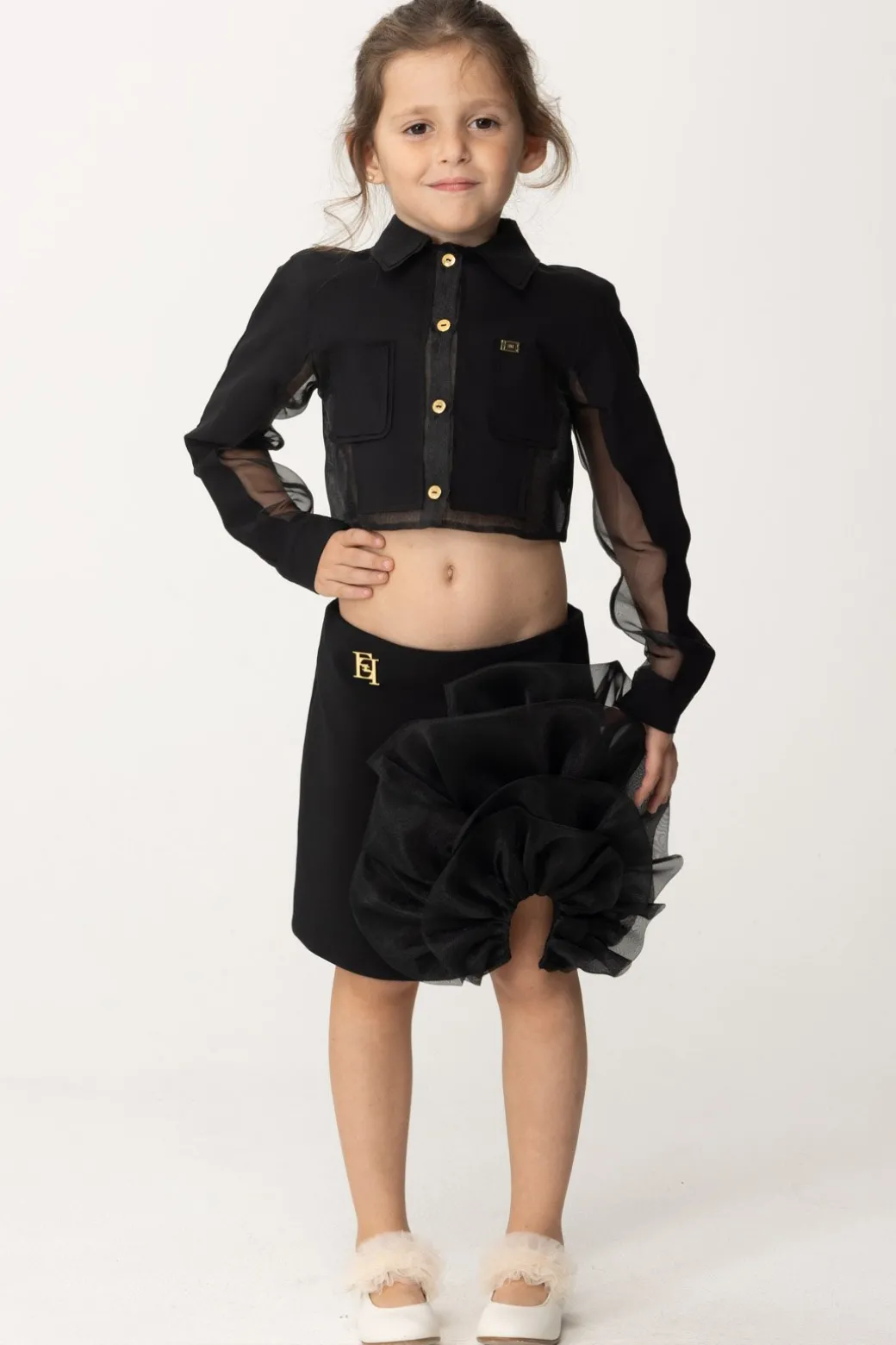 Elisabetta Franchi Bambina Gonna con Dettaglio In Organza