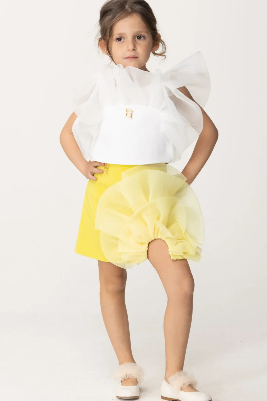 Elisabetta Franchi Bambina Gonna con Dettaglio In Organza