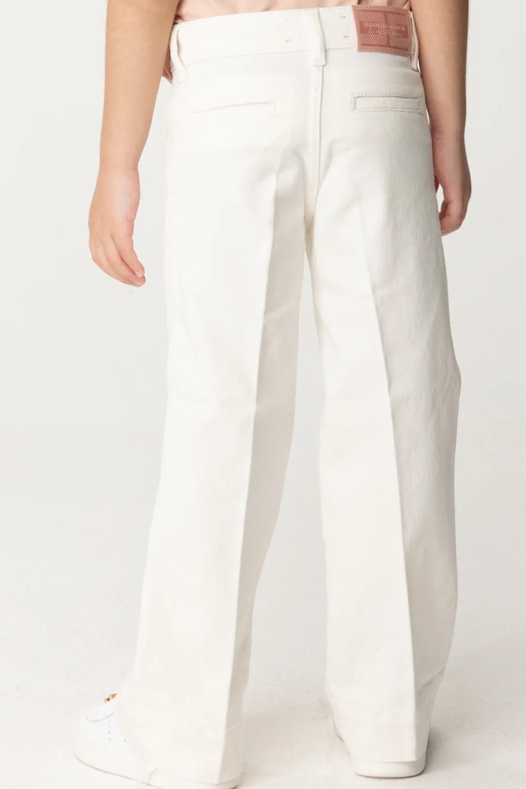 Elisabetta Franchi Bambina Jeans Bianco con Etichetta