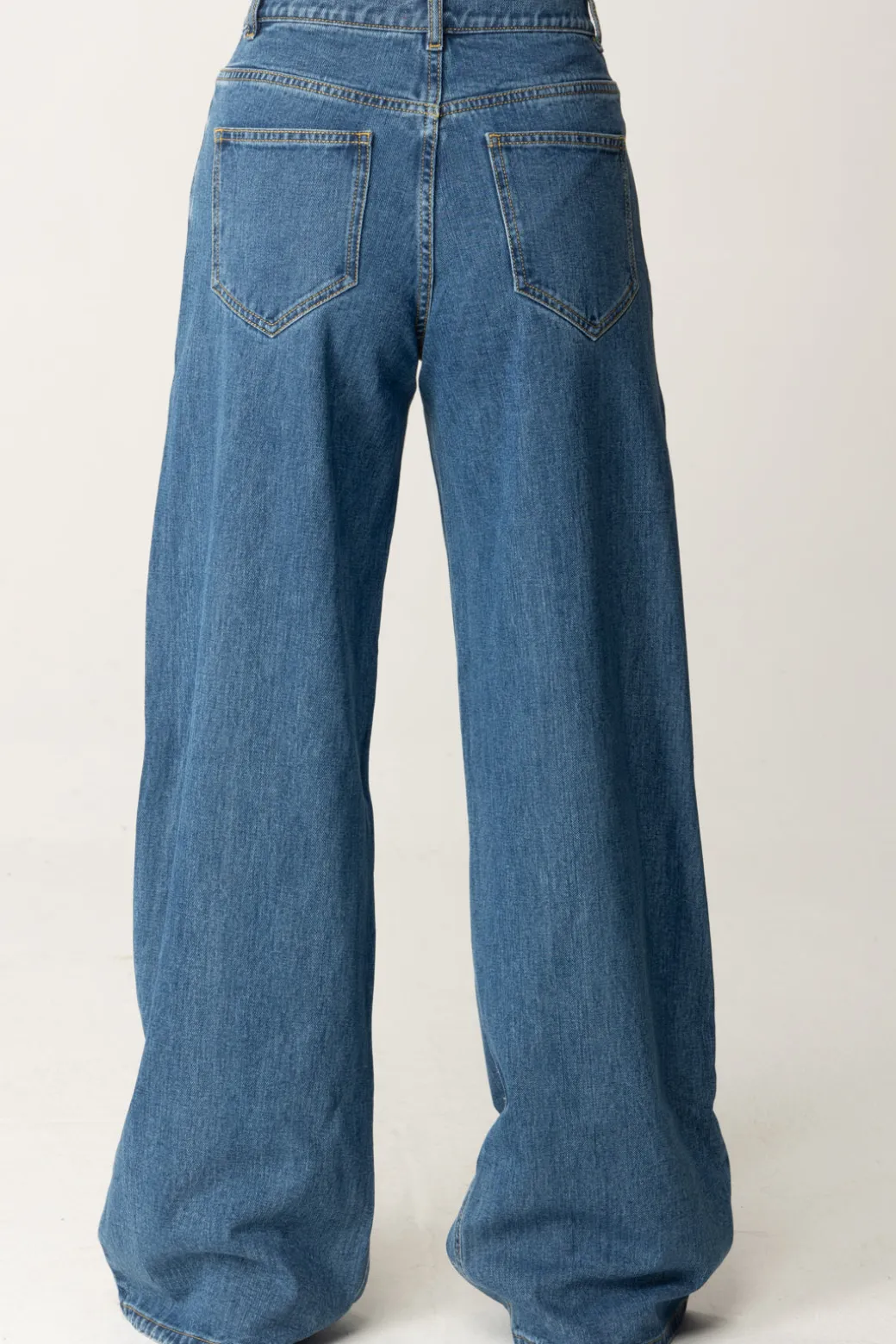 Elisabetta Franchi Bambina Jeans Wide Leg con Applicazione Strass Logo