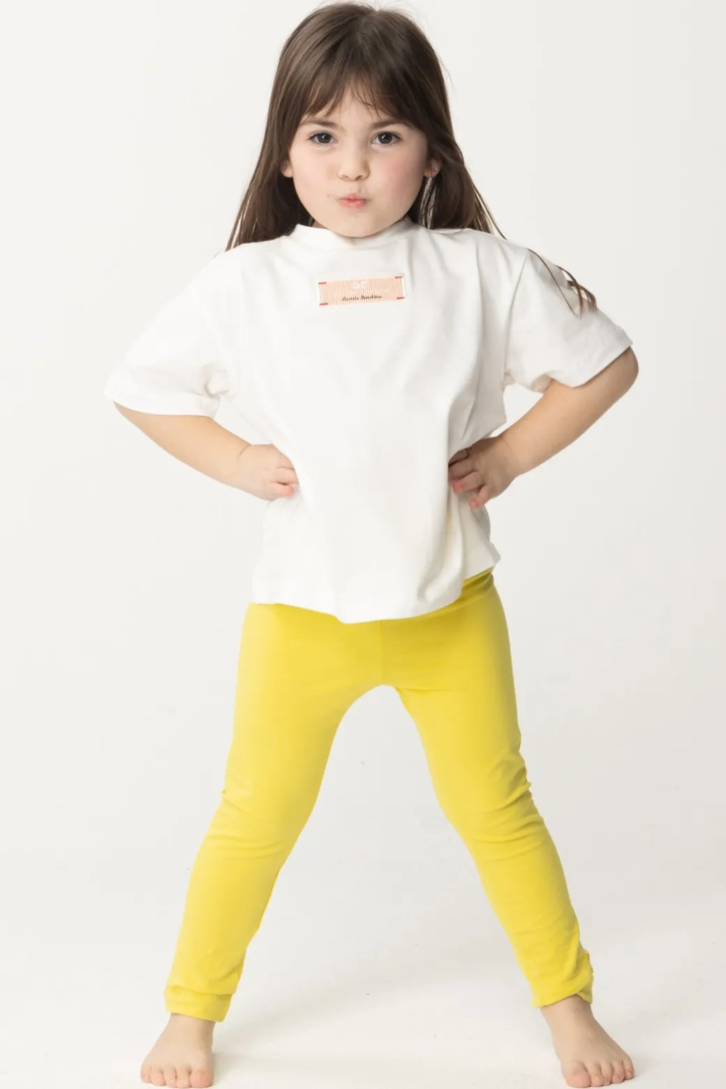 Elisabetta Franchi Bambina Leggings con Logo Cc Ricamato