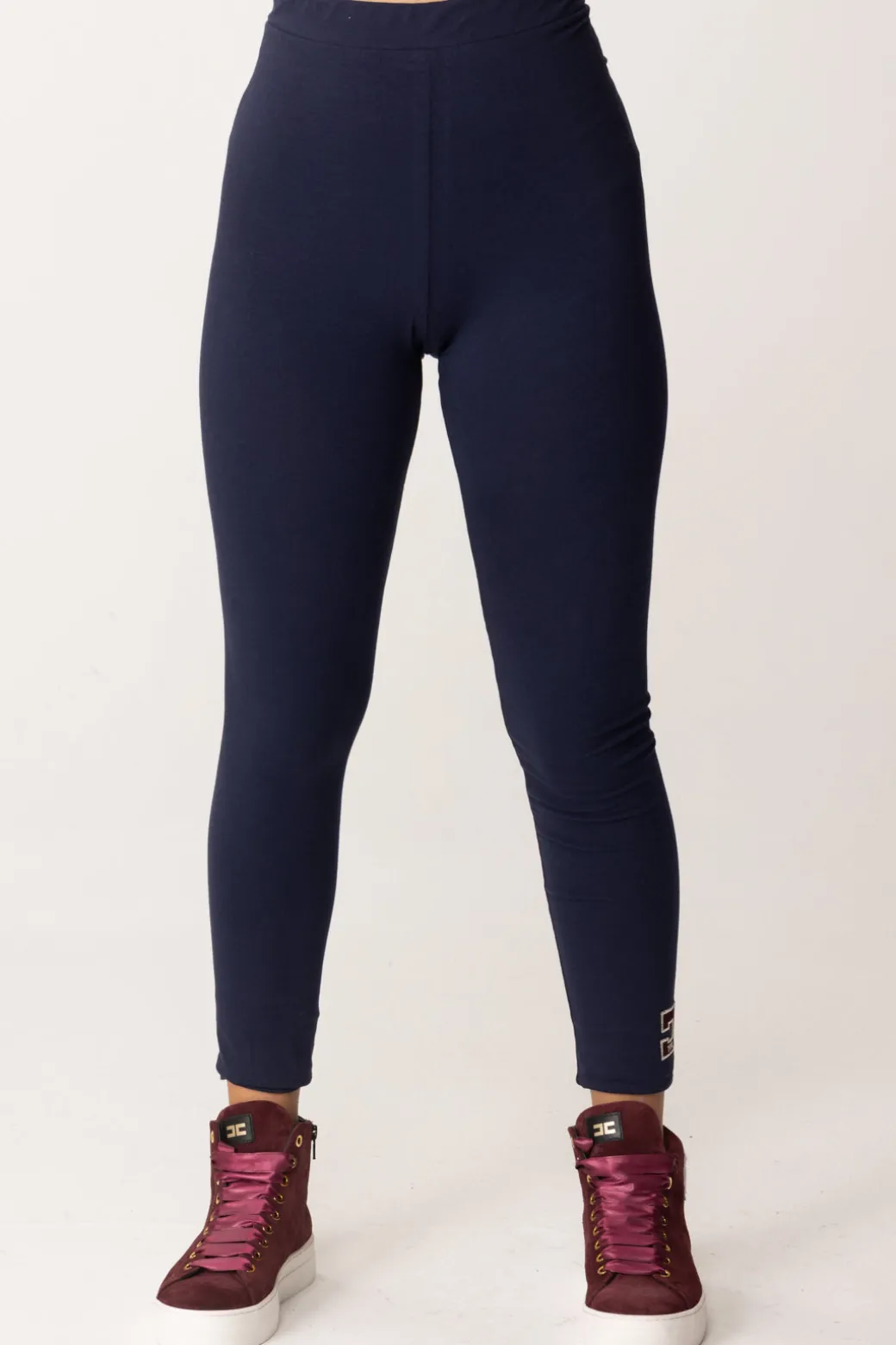 Elisabetta Franchi Bambina Leggings In Jersey con Ricamo Logo Cc