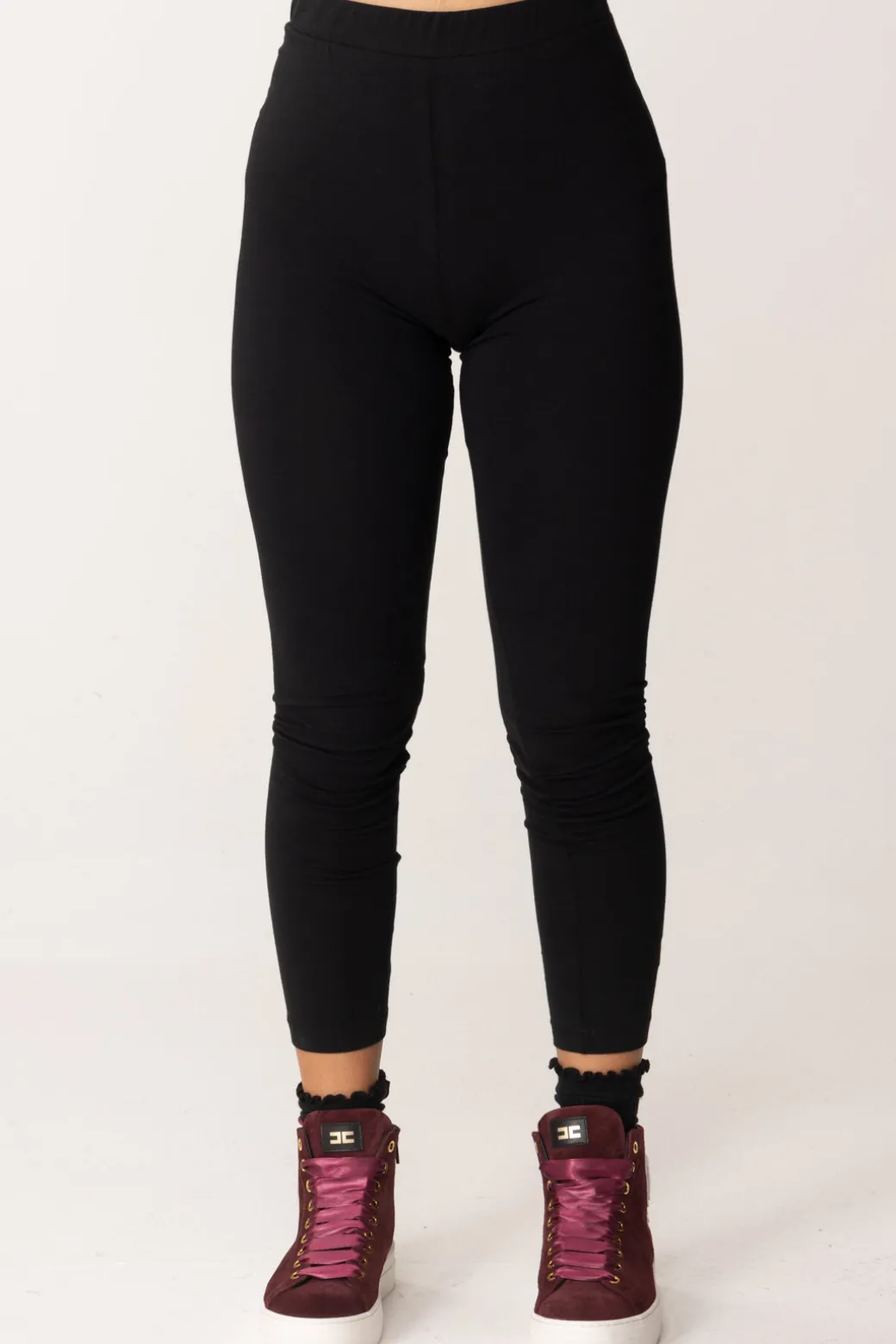 Elisabetta Franchi Bambina Leggings In Jersey con Ricamo Logo Cc