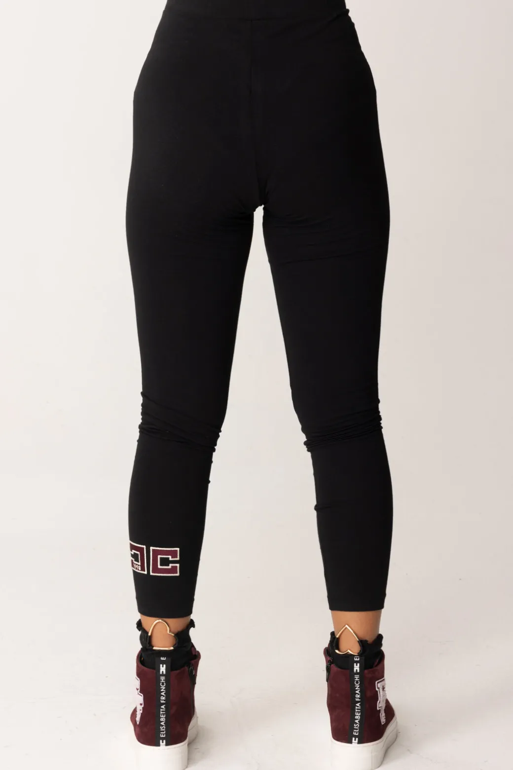 Elisabetta Franchi Bambina Leggings In Jersey con Ricamo Logo Cc