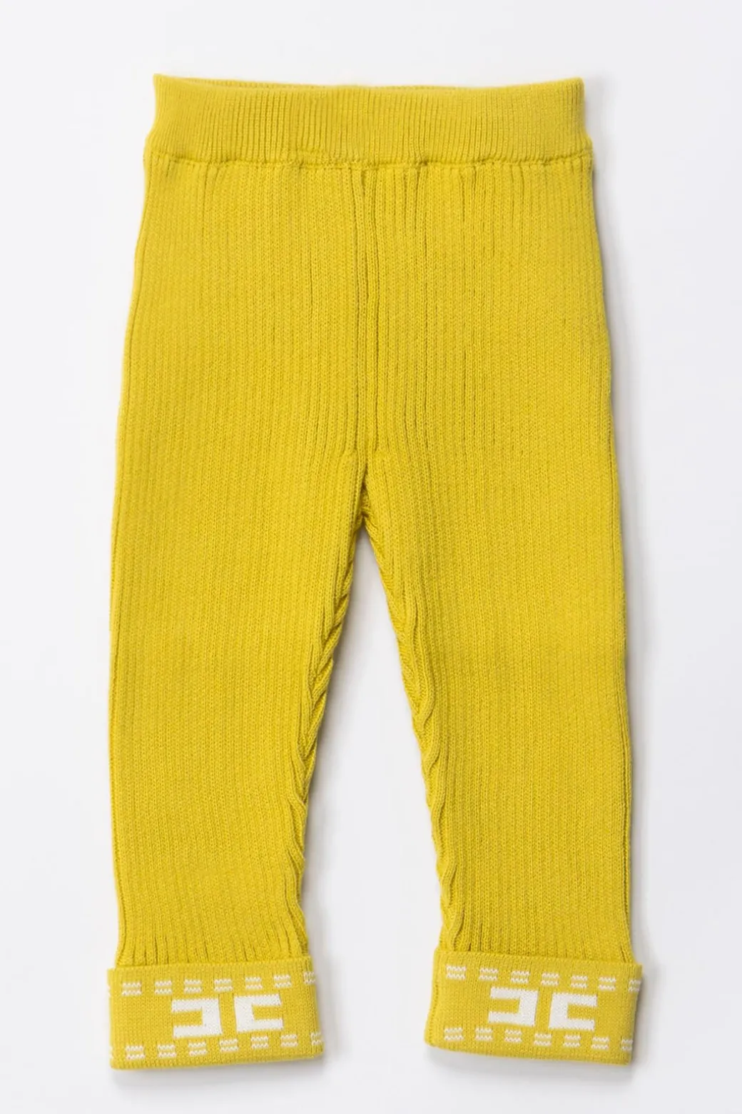 Elisabetta Franchi Bambina Leggings Tricot con Ricamo Logo