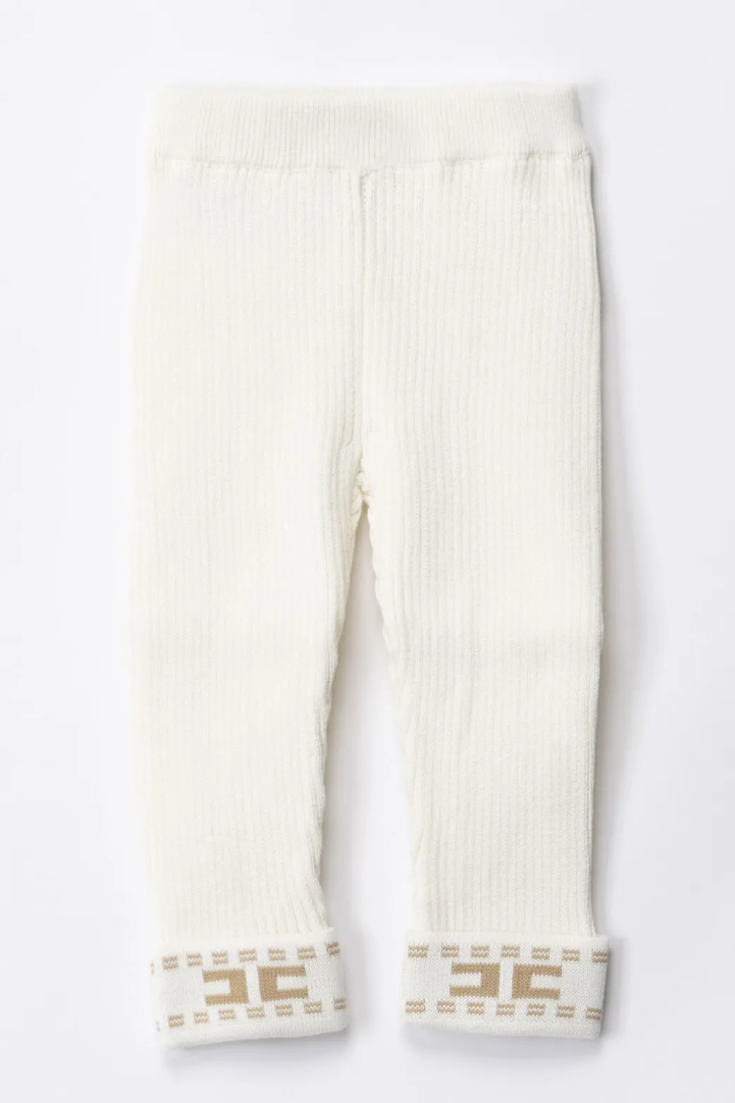 Elisabetta Franchi Bambina Leggings Tricot con Ricamo Logo