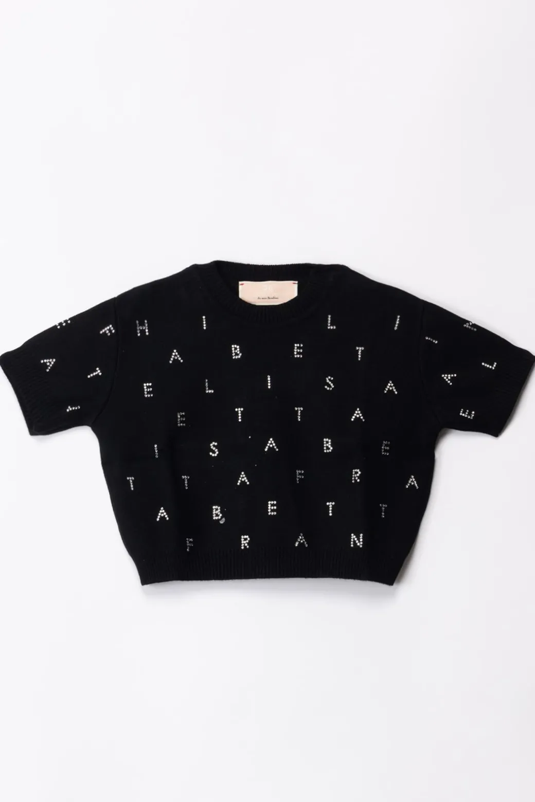 Elisabetta Franchi Bambina Maglia con Logo In Strass