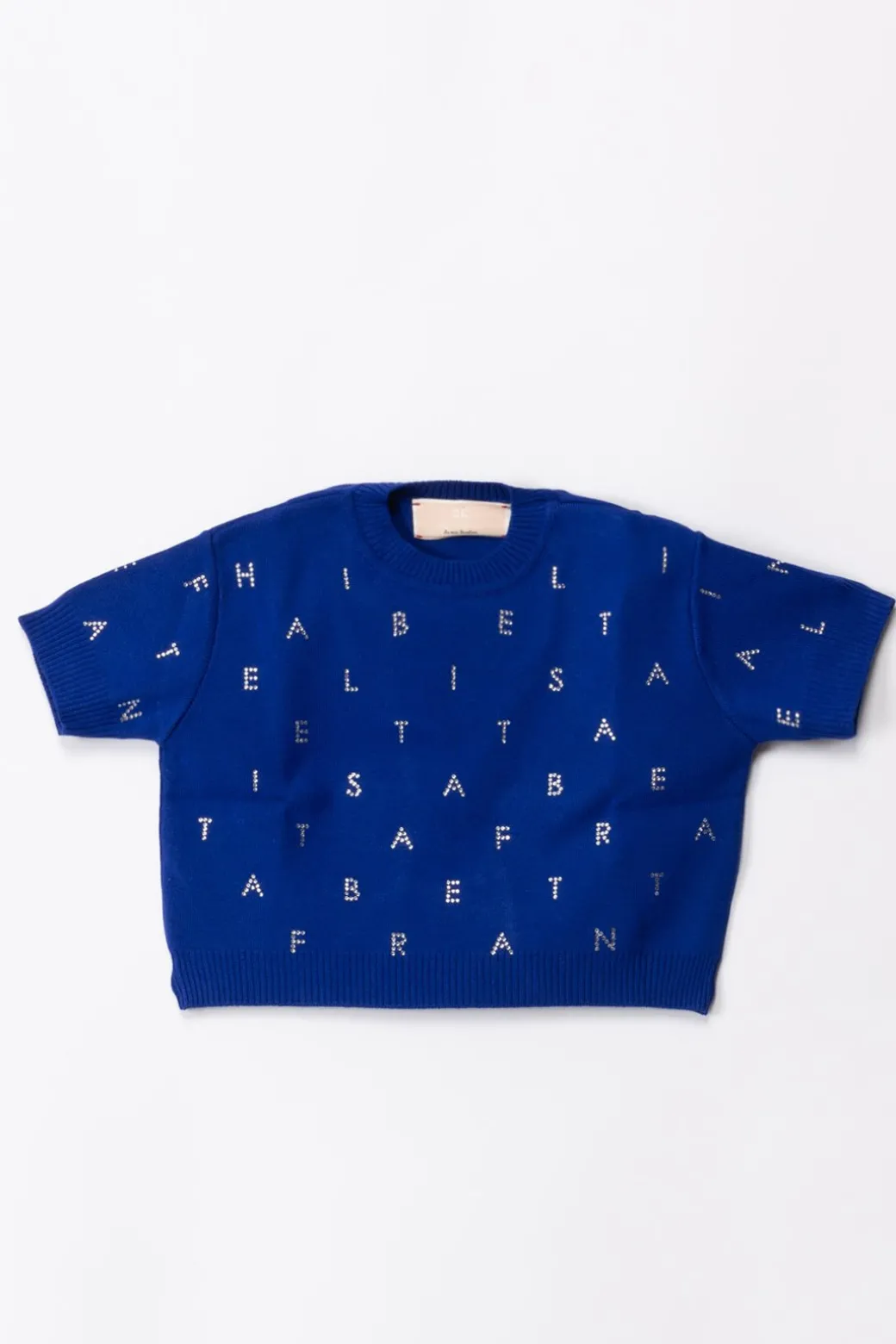 Elisabetta Franchi Bambina Maglia con Logo In Strass