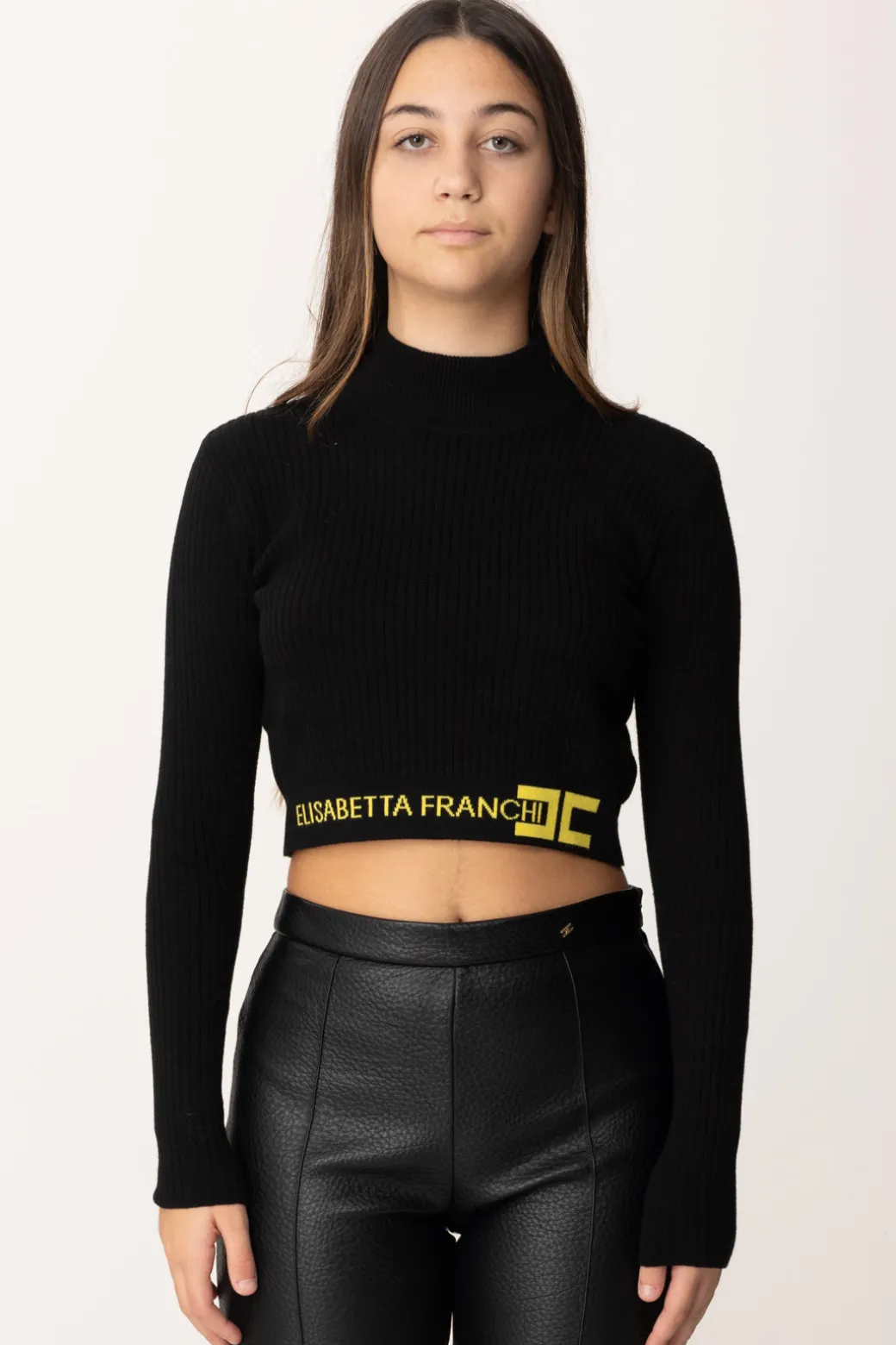Elisabetta Franchi Bambina Maglia Corpino con Collo Dolcevita