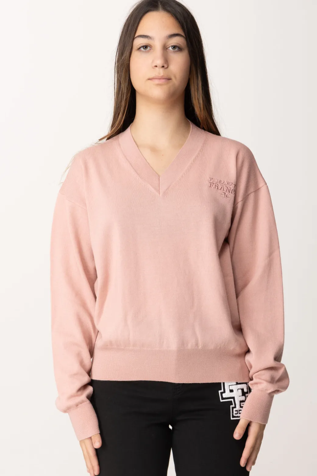Elisabetta Franchi Bambina Maglia In Lana con Ricamo Logo