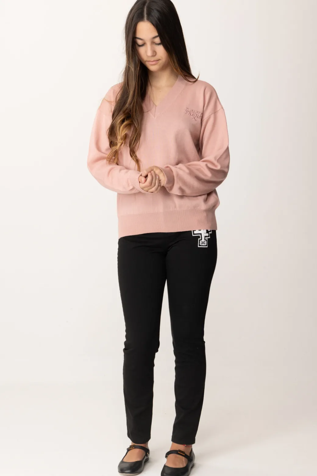 Elisabetta Franchi Bambina Maglia In Lana con Ricamo Logo