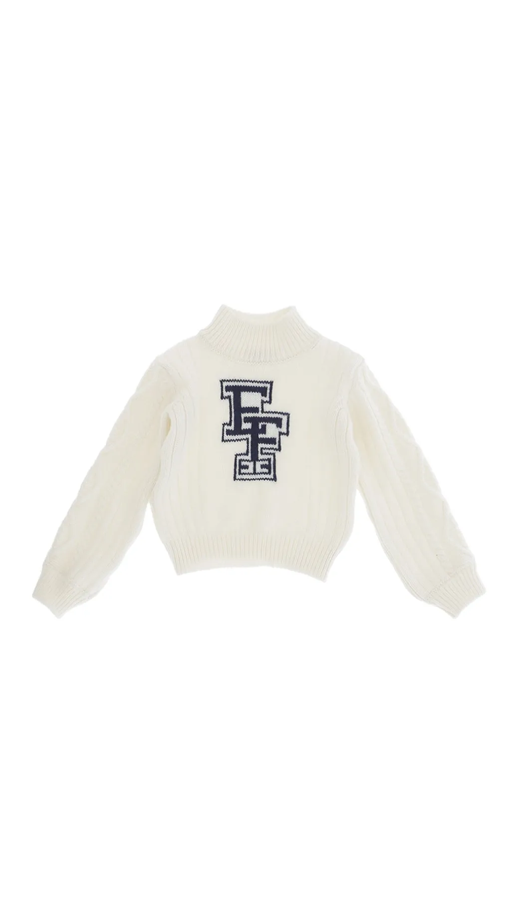 Elisabetta Franchi Bambina Maglione Dolcevita con Logo Ef
