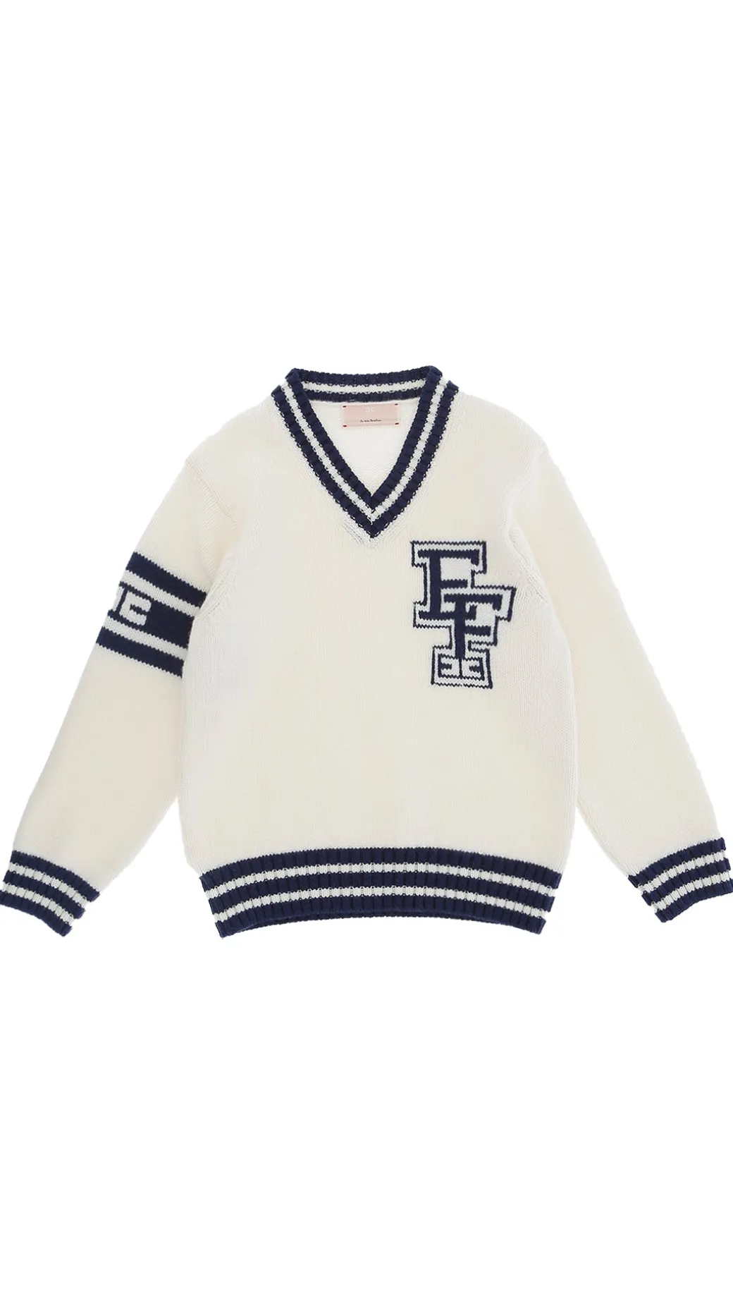 Elisabetta Franchi Bambina Maglione Scollo a V con Logo Ef