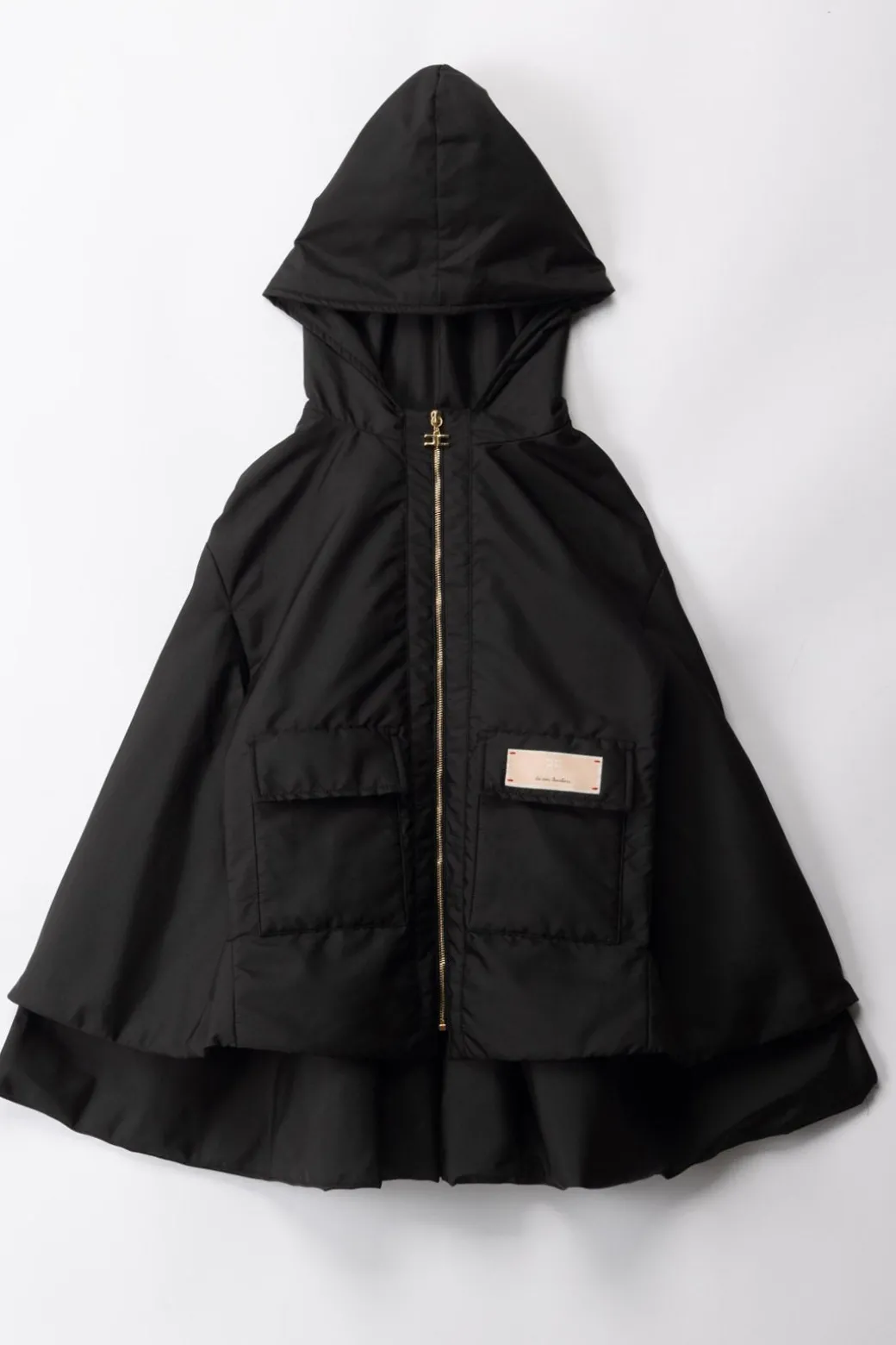 Elisabetta Franchi Bambina Mantella con Cappuccio Ed Etichetta Logo