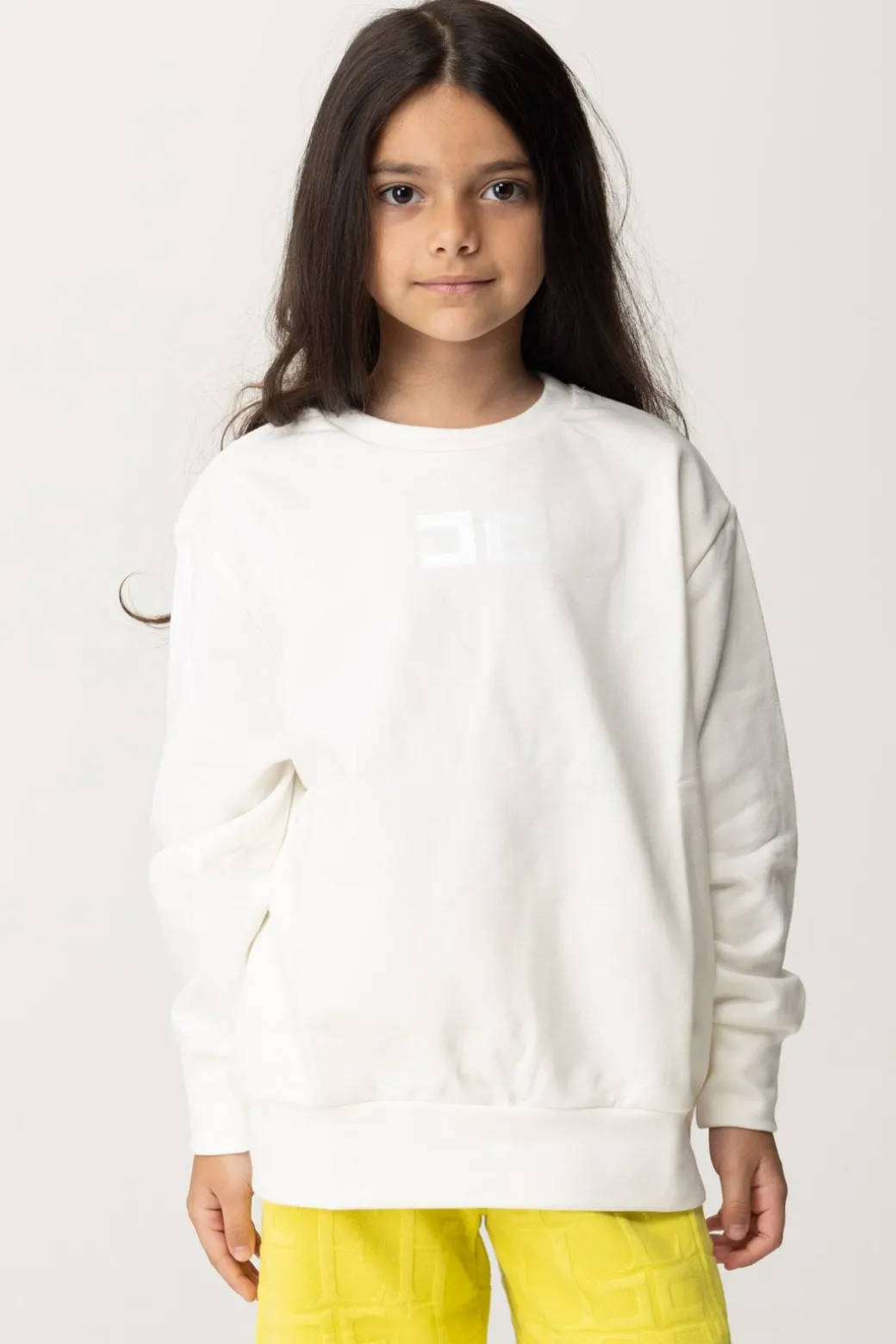 Elisabetta Franchi Bambina Maxi Felpa con Logo In Gel