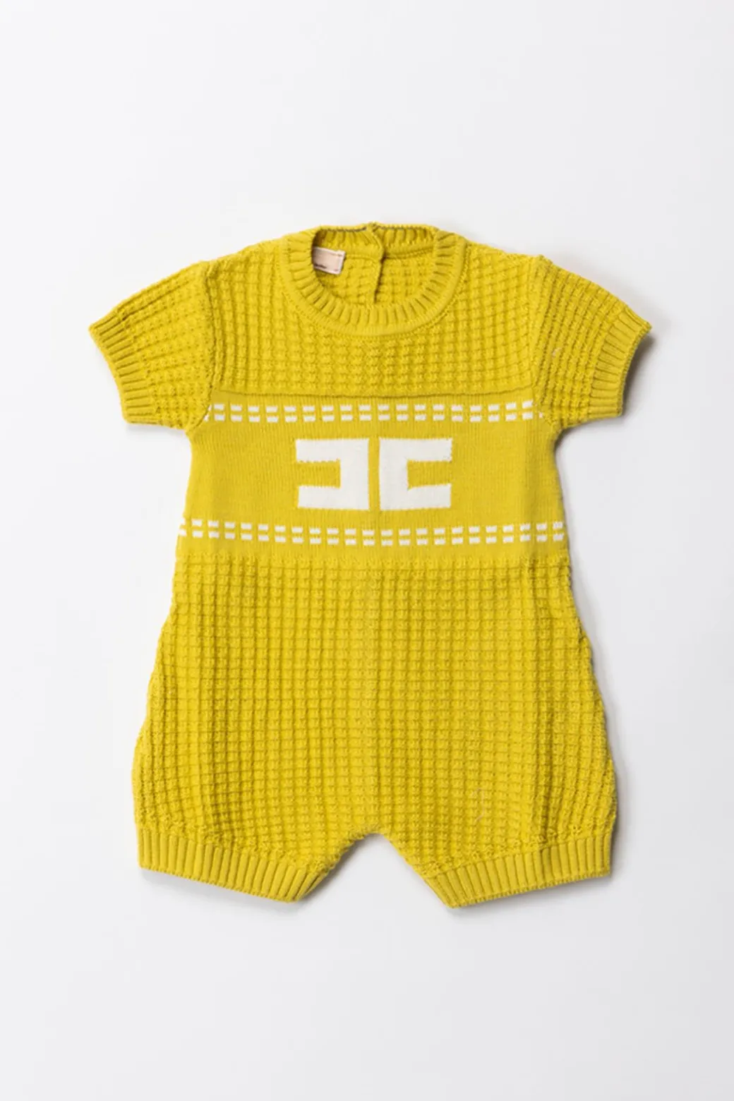 Elisabetta Franchi Bambina Pagliaccetto Tricot con Ricamo Logo