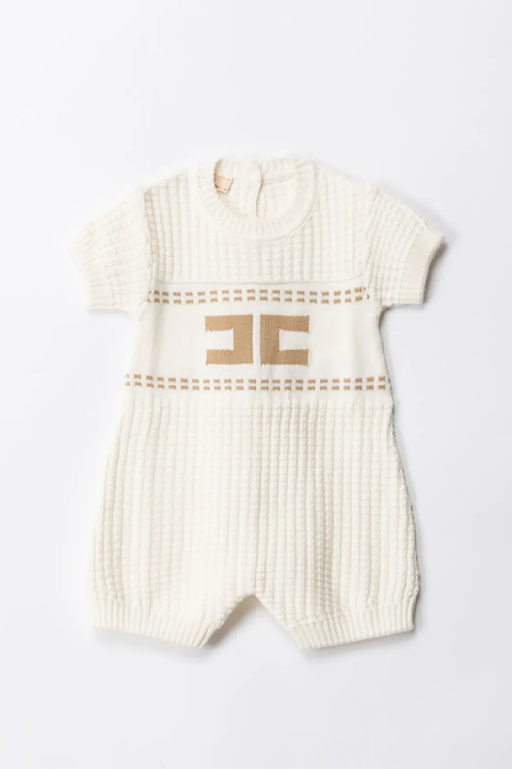 Elisabetta Franchi Bambina Pagliaccetto Tricot con Ricamo Logo