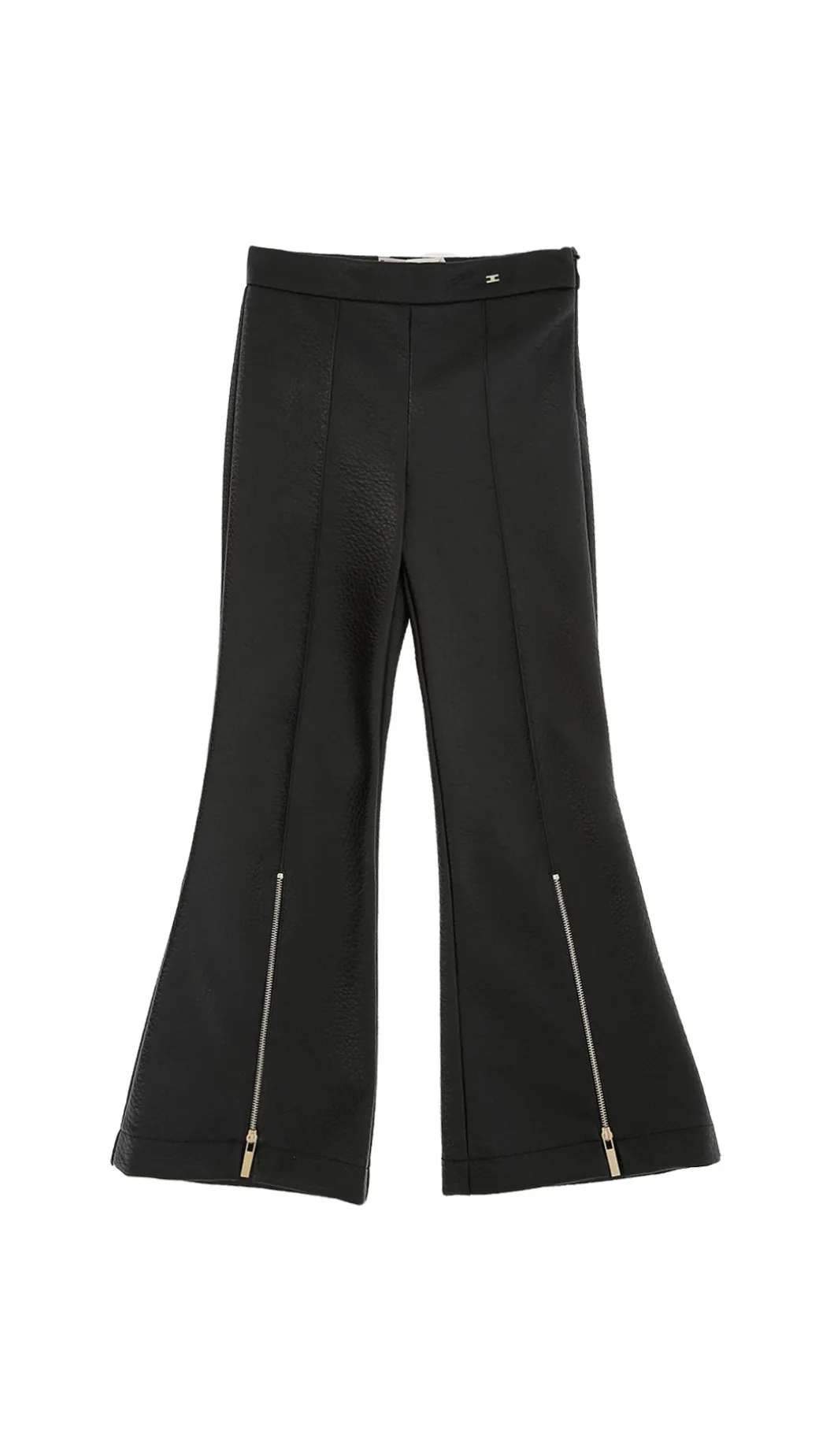 Elisabetta Franchi Bambina Pantalone a Zampa In Ecopelle con Zip
