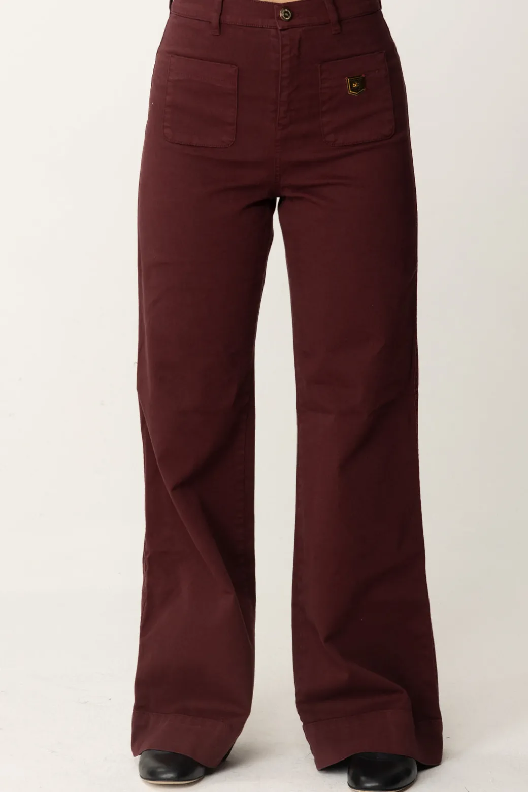 Elisabetta Franchi Bambina Pantalone Gamba Dritta con Placca Logo