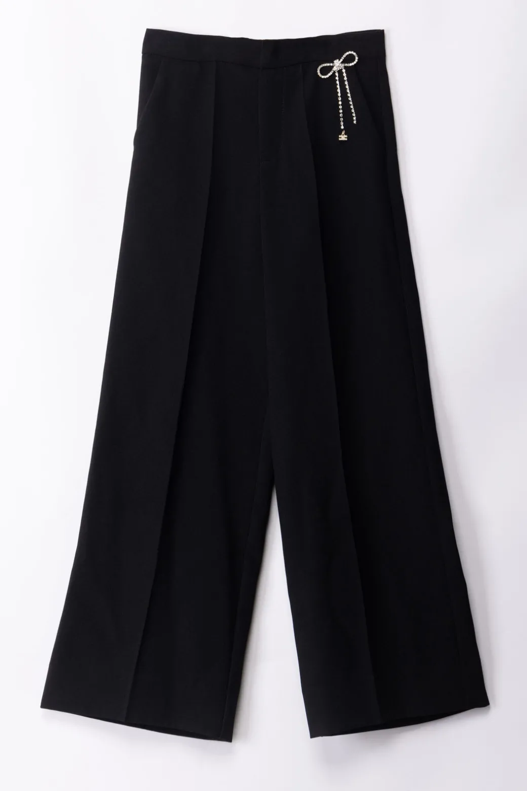 Elisabetta Franchi Bambina Pantalone In Crepe con Fiocco e Strass