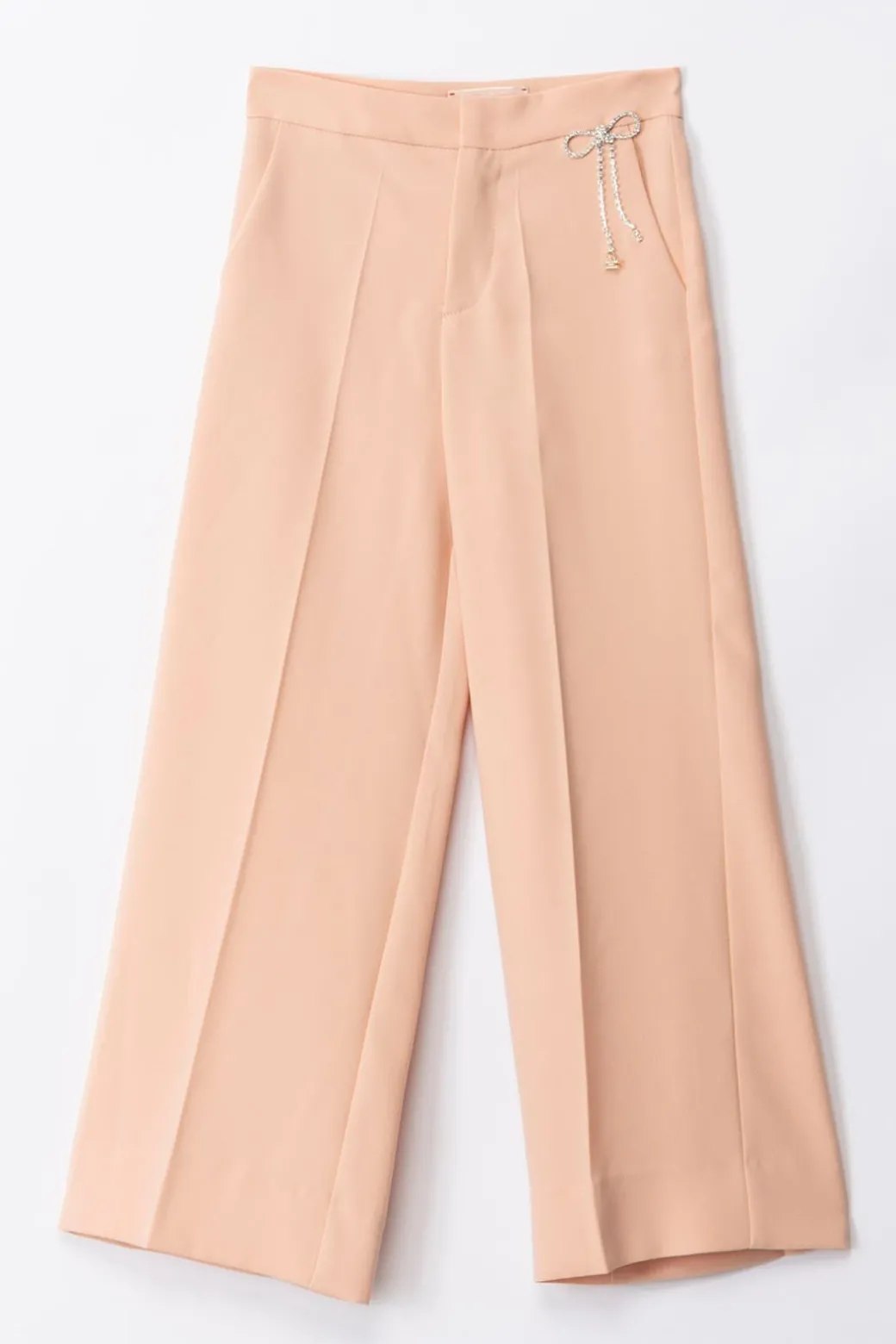 Elisabetta Franchi Bambina Pantalone In Crepe con Fiocco e Strass