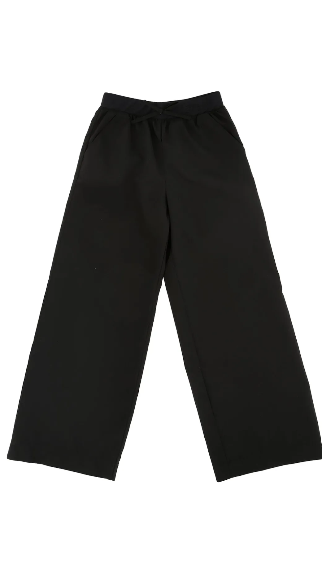 Elisabetta Franchi Bambina Pantaloni Wide Leg In Vela con Fiocchetto