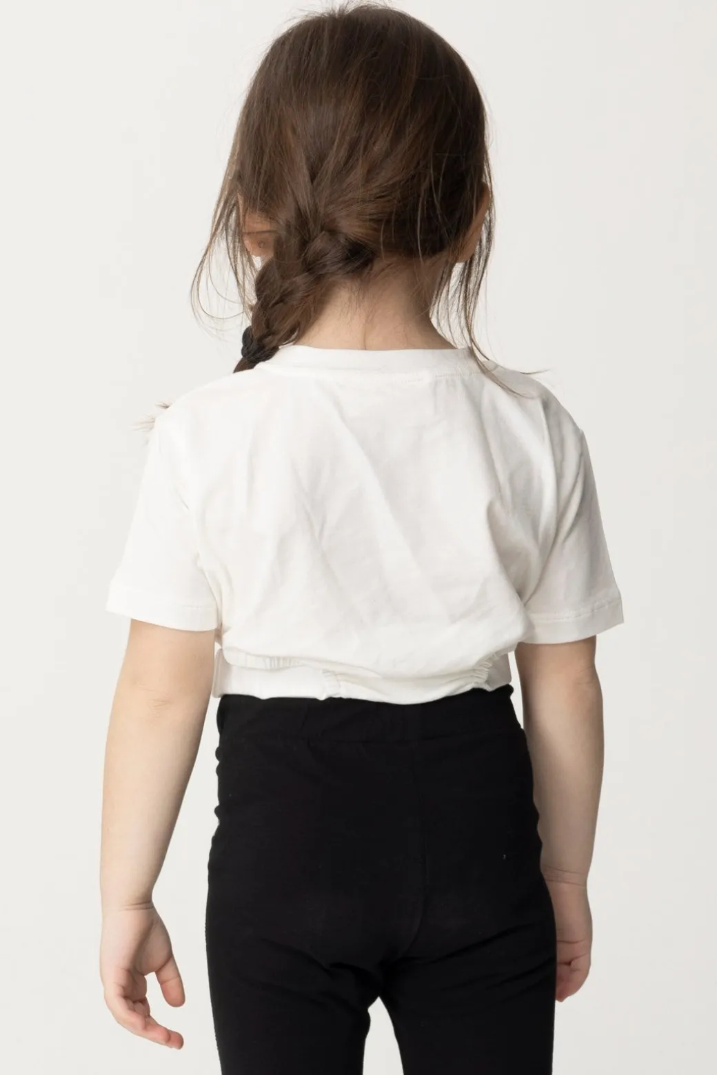 Elisabetta Franchi Bambina T-shirt con Aperture e Placchetta Logo
