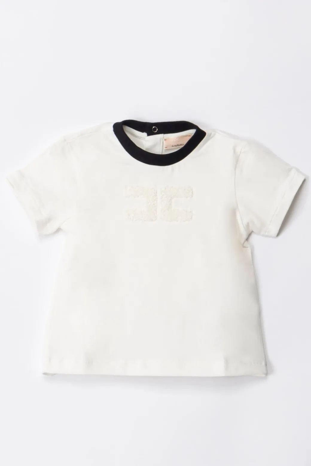 Elisabetta Franchi Bambina T-shirt con Colletto a Contrasto e Logo