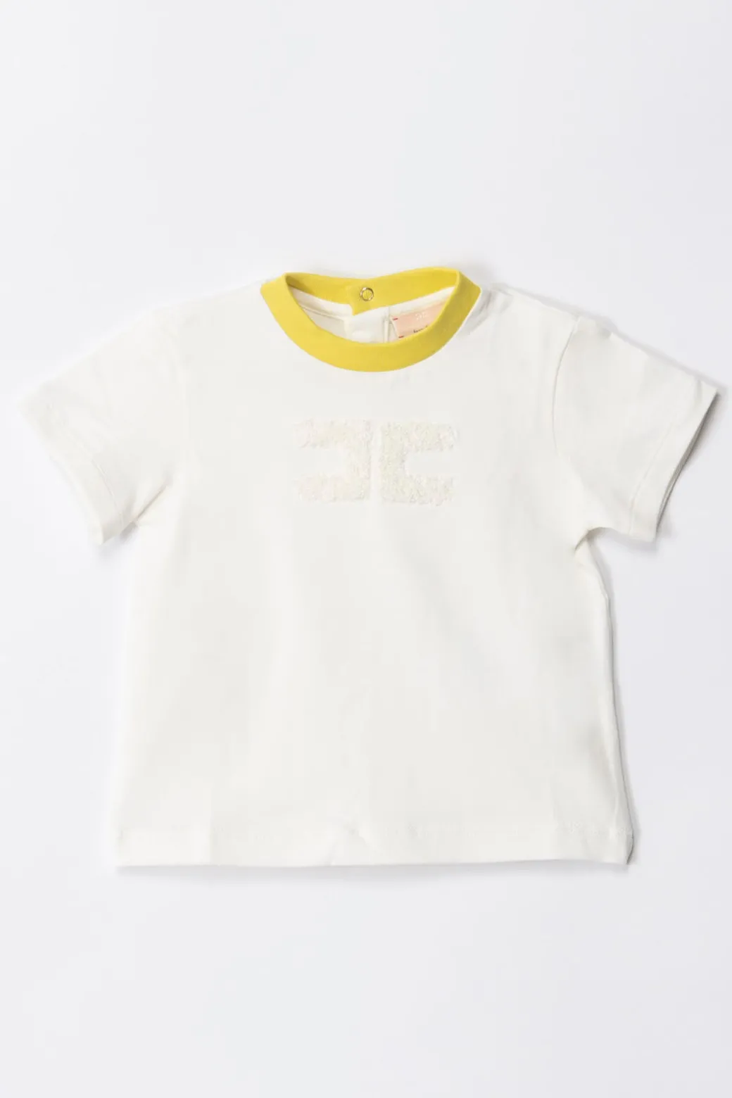 Elisabetta Franchi Bambina T-shirt con Colletto a Contrasto e Logo
