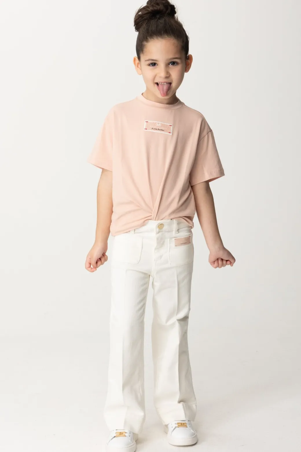 Elisabetta Franchi Bambina T-shirt con Etichetta Logo