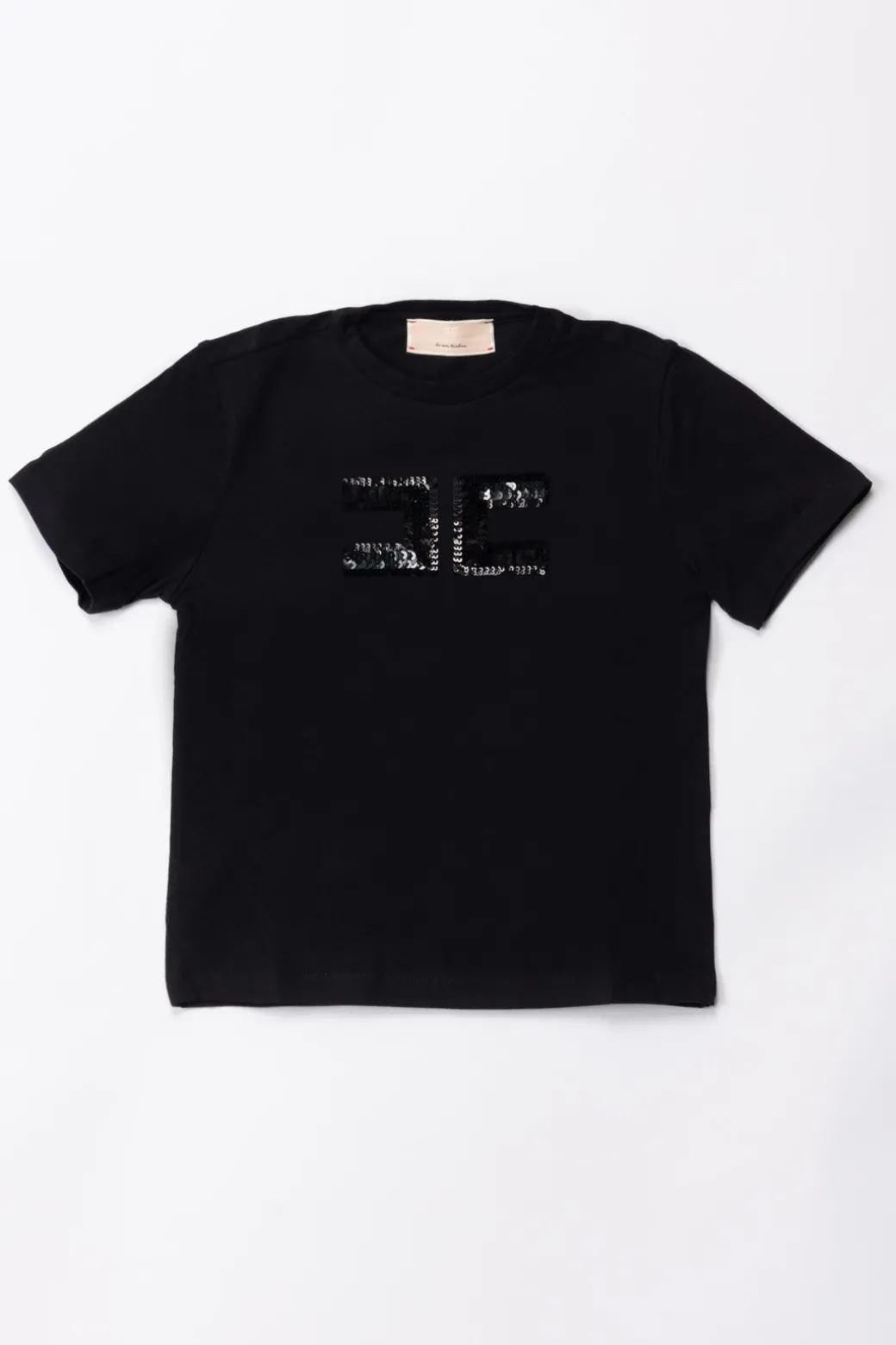 Elisabetta Franchi Bambina T-shirt con Logo In Paillettes