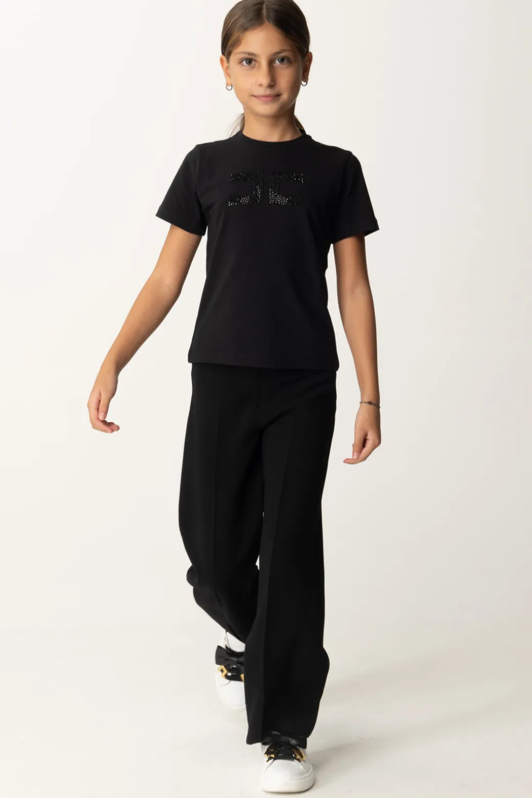 Elisabetta Franchi Bambina T-shirt con Logo In Strass