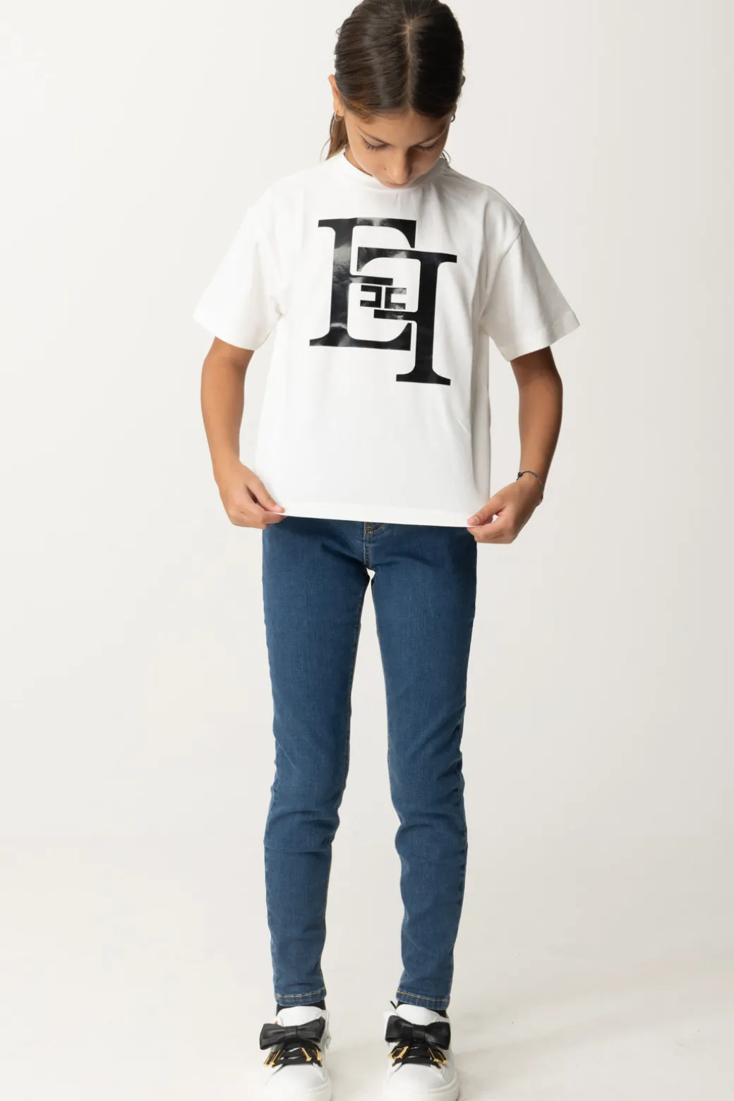 Elisabetta Franchi Bambina T-shirt con Maxi Stampa Ef