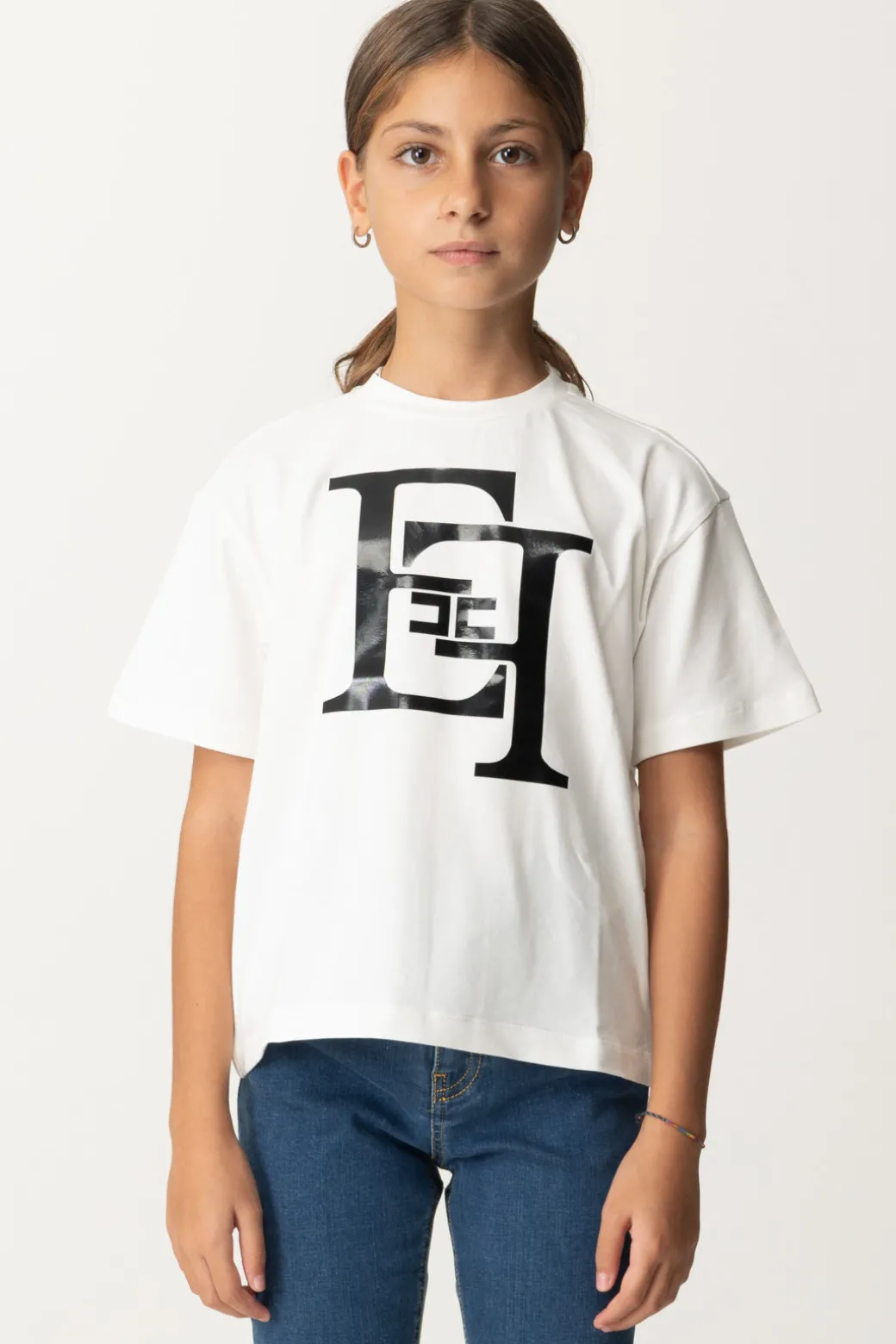 Elisabetta Franchi Bambina T-shirt con Maxi Stampa Ef
