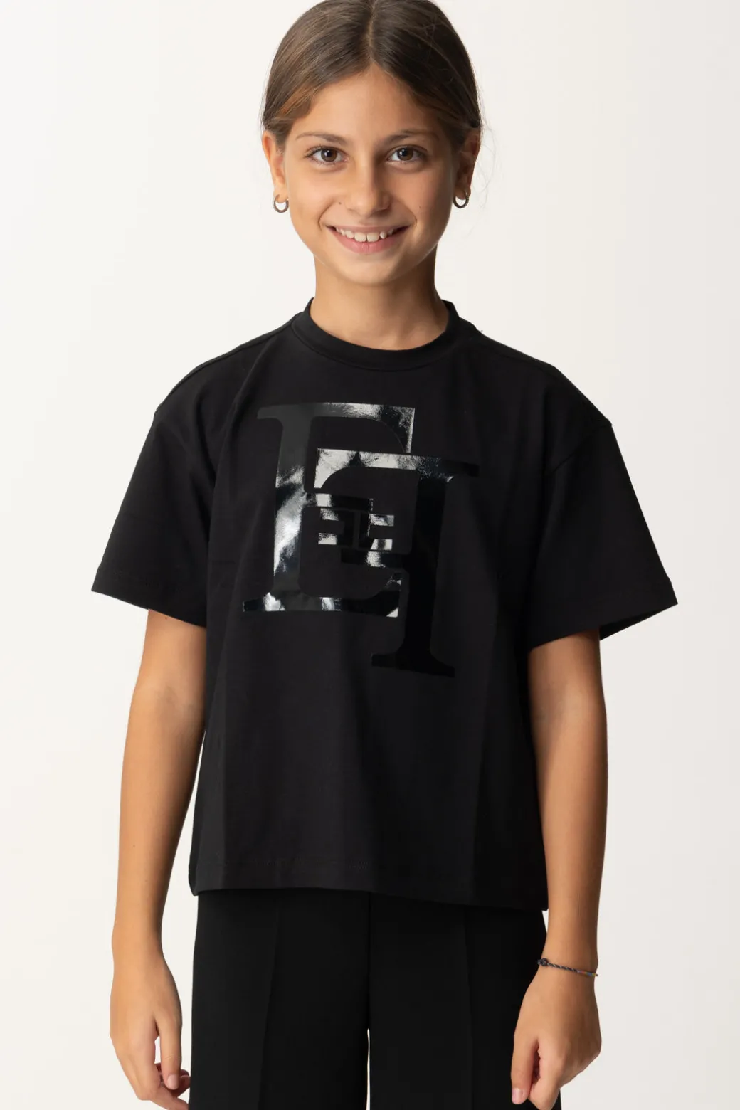 Elisabetta Franchi Bambina T-shirt con Maxi Stampa Ef