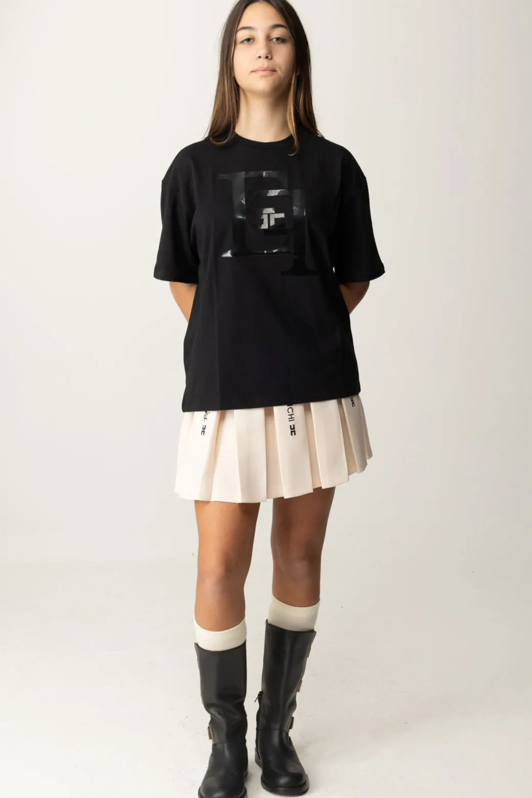 Elisabetta Franchi Bambina T-shirt con Maxi Stampa Ef
