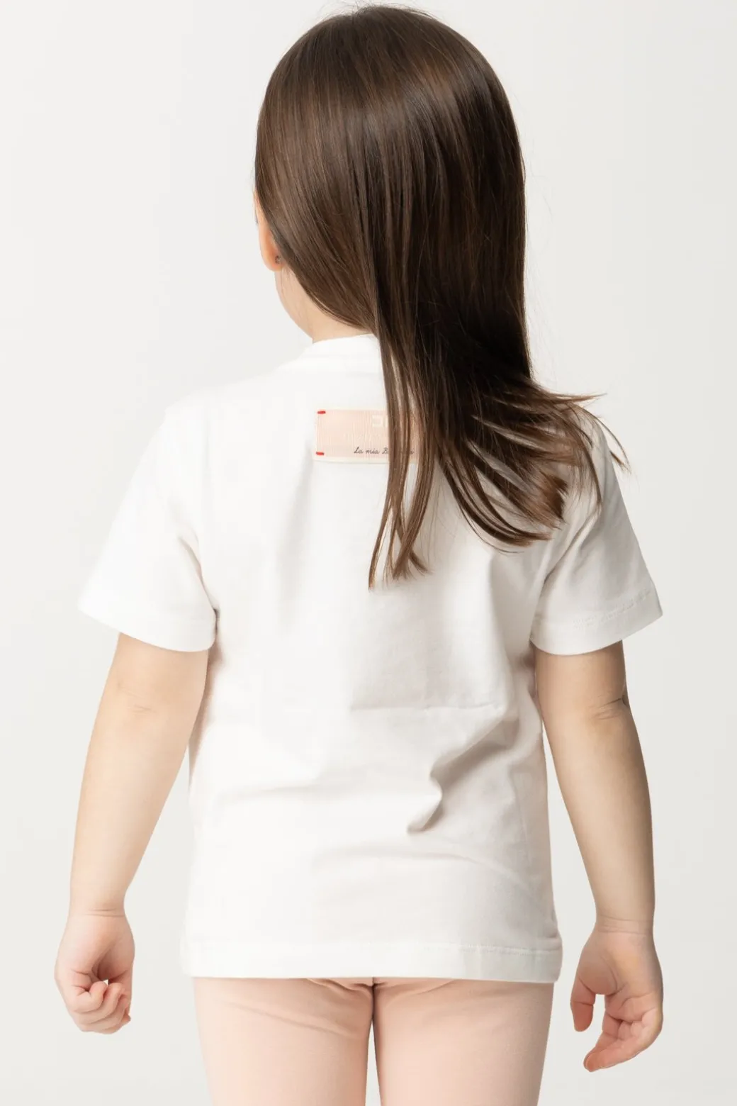 Elisabetta Franchi Bambina T-shirt con Ricamo Di Strass e Perle
