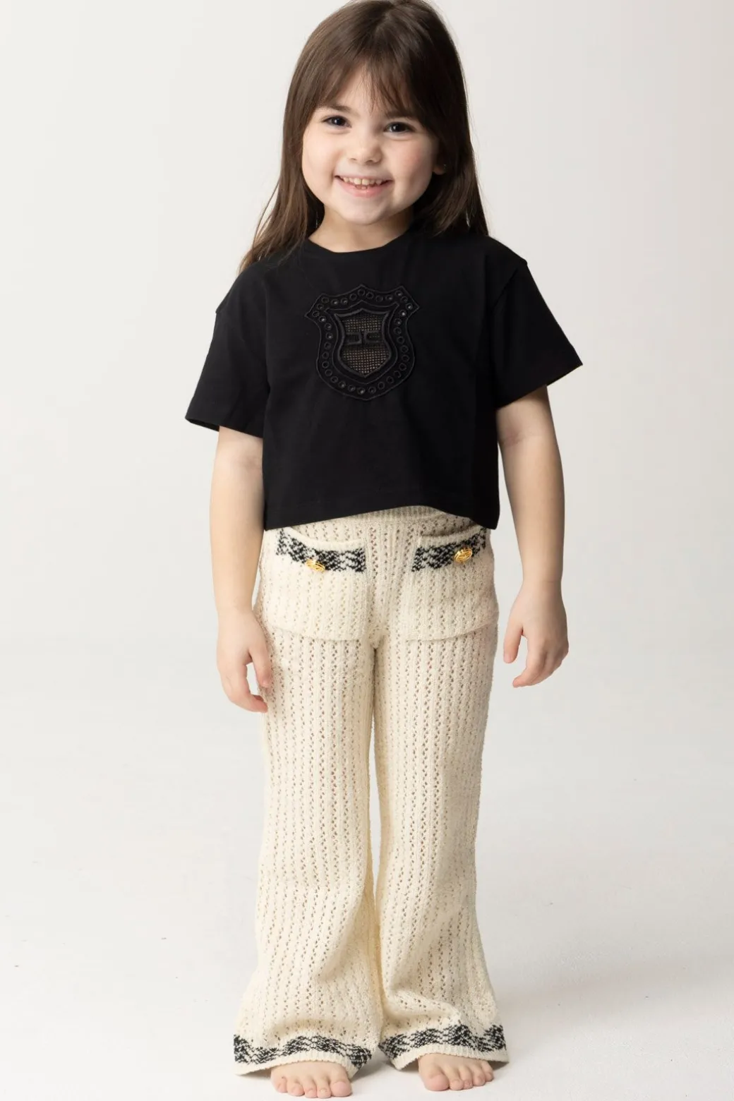 Elisabetta Franchi Bambina T-shirt con Ricamo Stemma